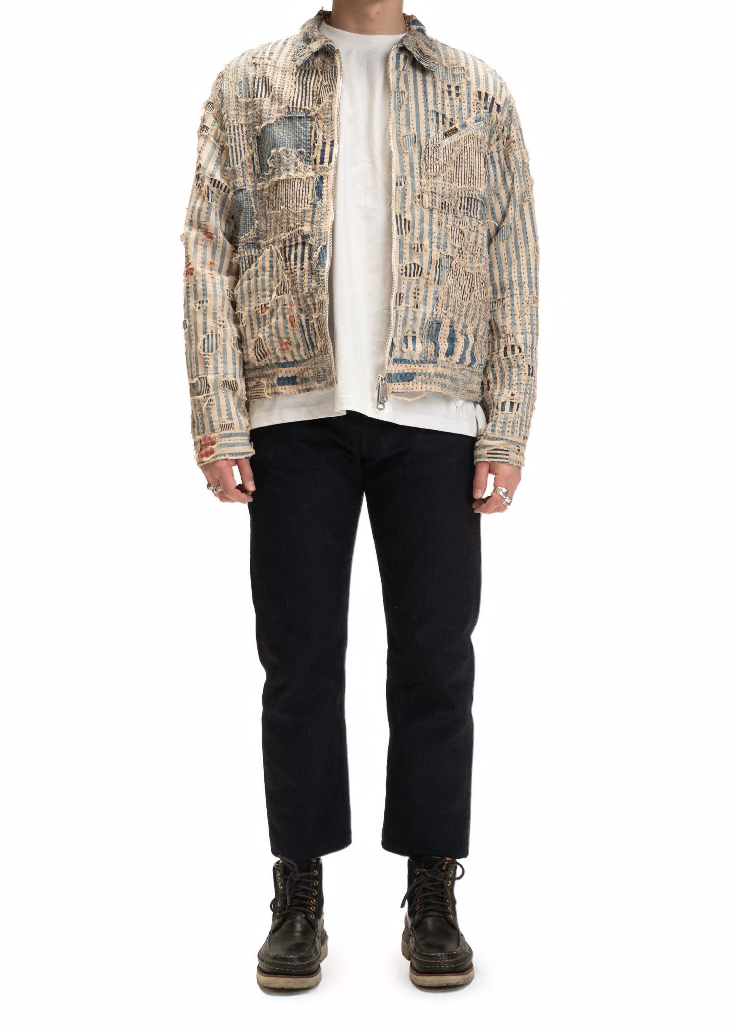Kapital Kountry Liberty Stripe Boro Drizzler Zip Jacket Size US M / EU 48-50 / 2 - 4 Thumbnail