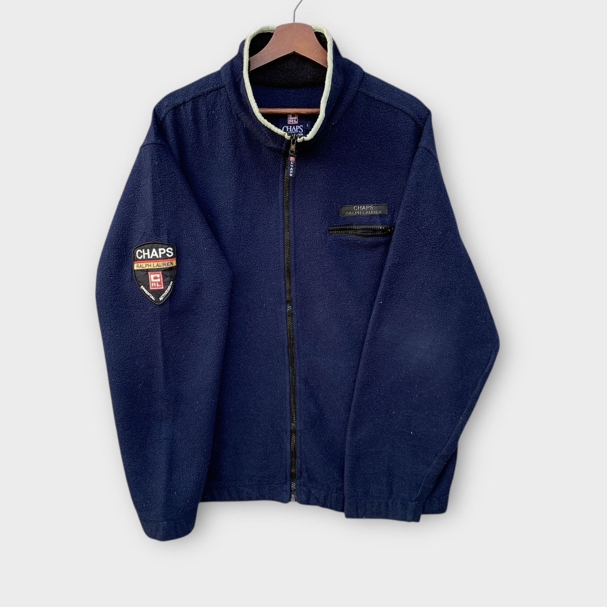 Chaps Ralph Lauren VINTAGE 90s CHAPS RALPH LAUREN FLEECE NAVY JACKET PATCH LOGO Size US L / EU 52-54 / 3 - 1 Thumbnail