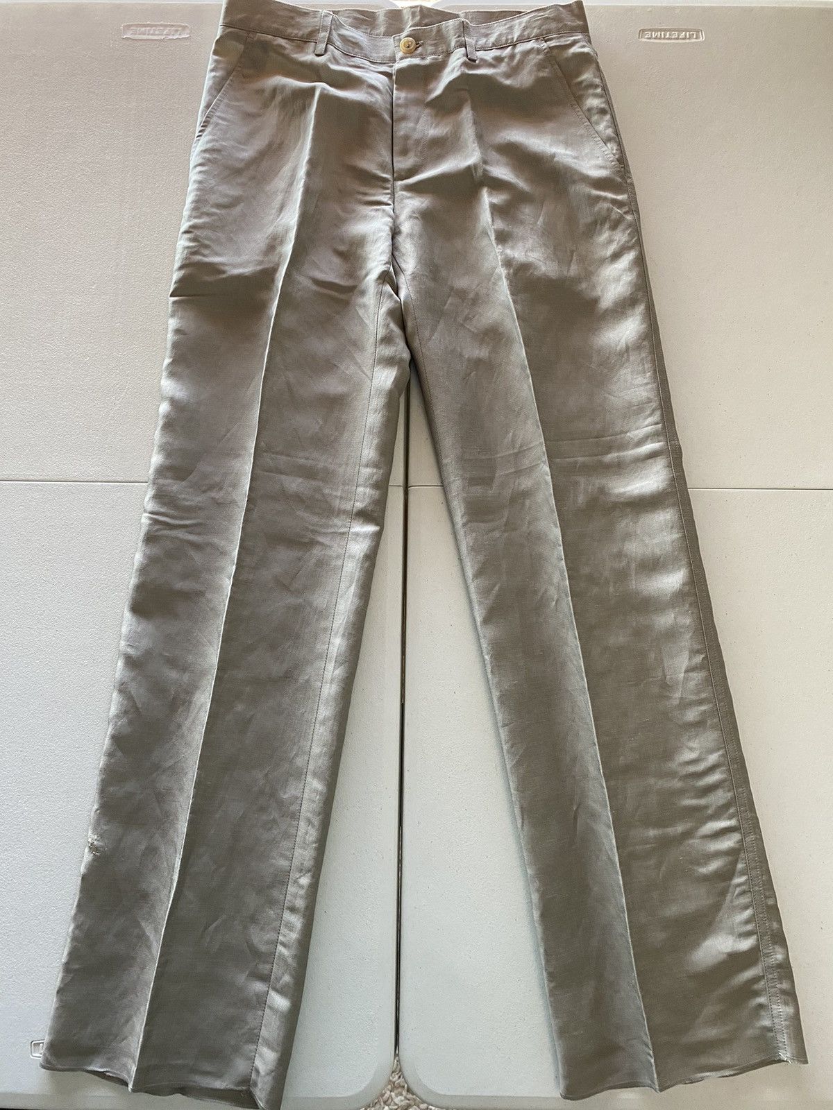 Giorgio Armani Giorgio Armani 🇮🇹 black label grey ramie slacks NWT Size US 34 / EU 50 - 1 Thumbnail