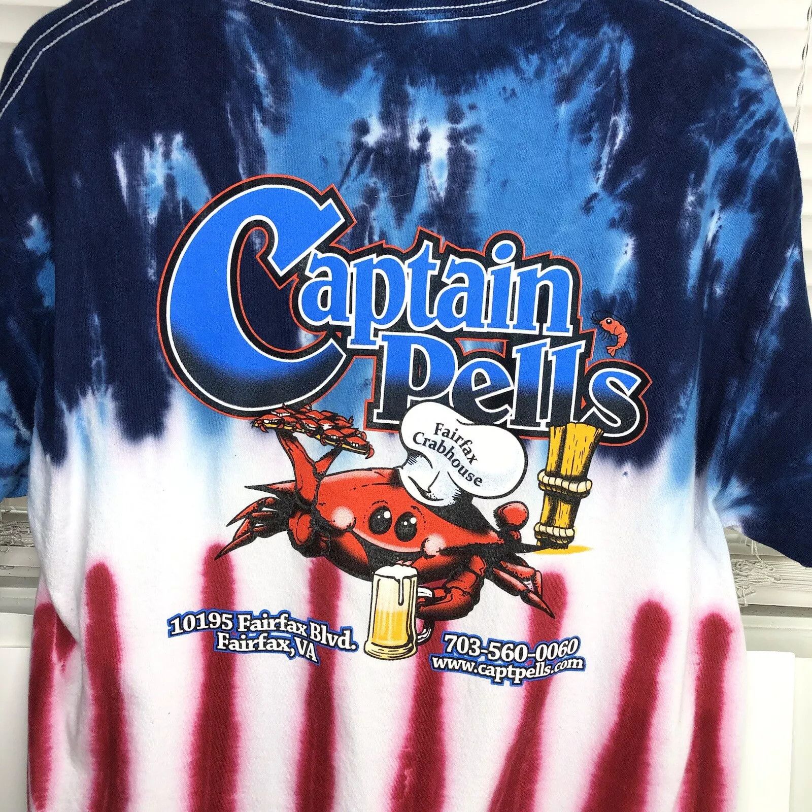 Other Vtg Tie Dyed T-shirt L Advertise Captain Pells Fairfax Crab Size US L / EU 52-54 / 3 - 1 Thumbnail