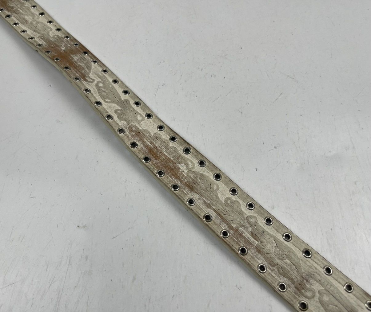 Seditionaries big buckle distressed studded leather belt tc43 Size 32 - 4 Thumbnail