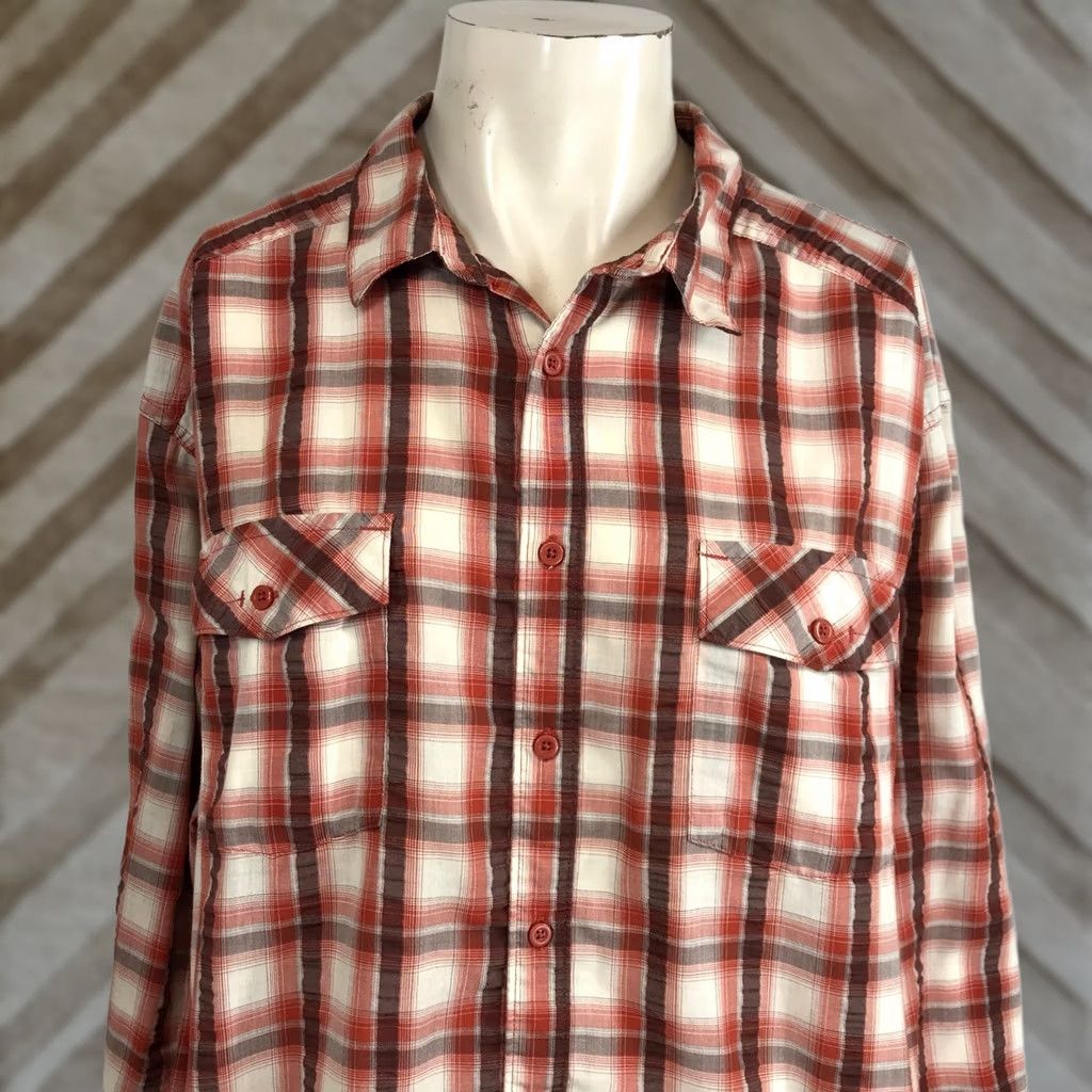 Mountain Hardwear Mountain Hardwear Shirt Men's XXL Red Brown Cream Plaid Long Sleeve Button Up Size US XXL / EU 58 / 5 - 1 Thumbnail