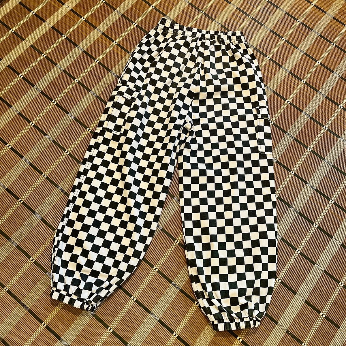 Japanese Brand × Vintage VTG White Checkerboard Pants With Flared Legs Size US 34 / EU 50 - 6 Thumbnail