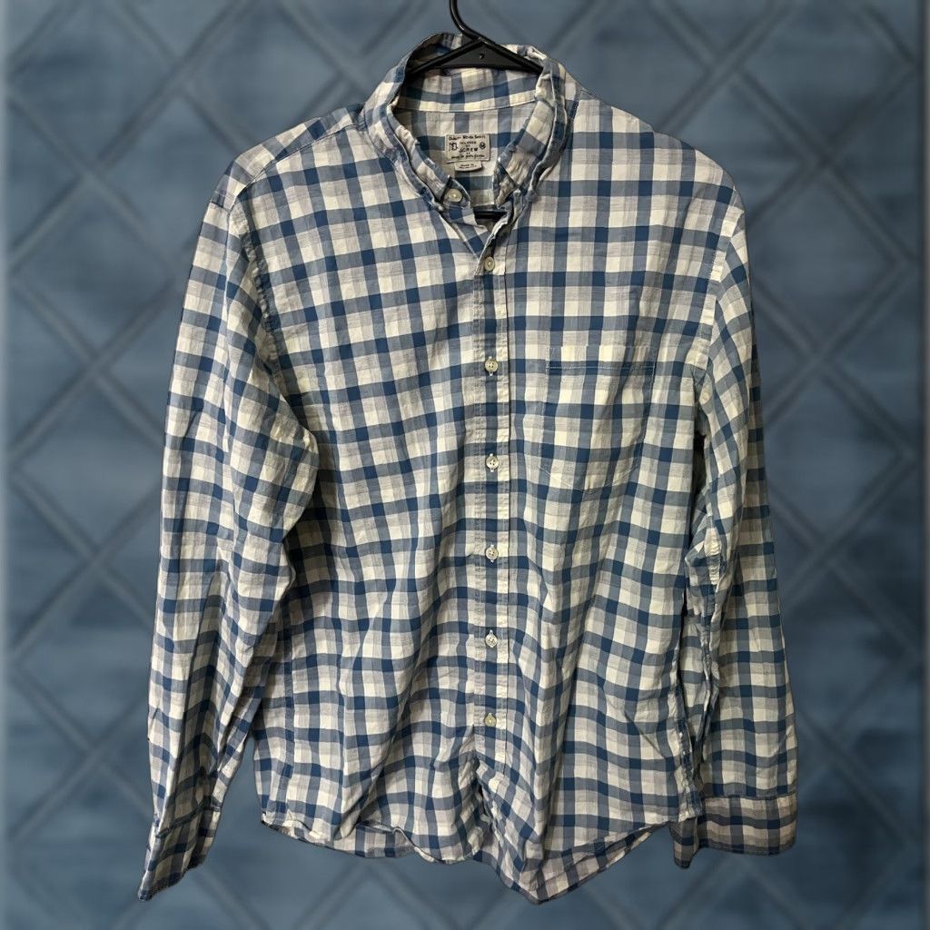 J.Crew J. Crew Men's Shirt Tailored Fit Button Down Plaid Blue Medium Size US M / EU 48-50 / 2 - 1 Thumbnail