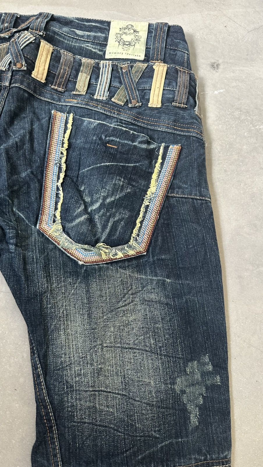 Japanese Brand MEMORY SPECIAL DOUBLE WAIST IF SIX DENIM PANT Size 37" - 14 Thumbnail
