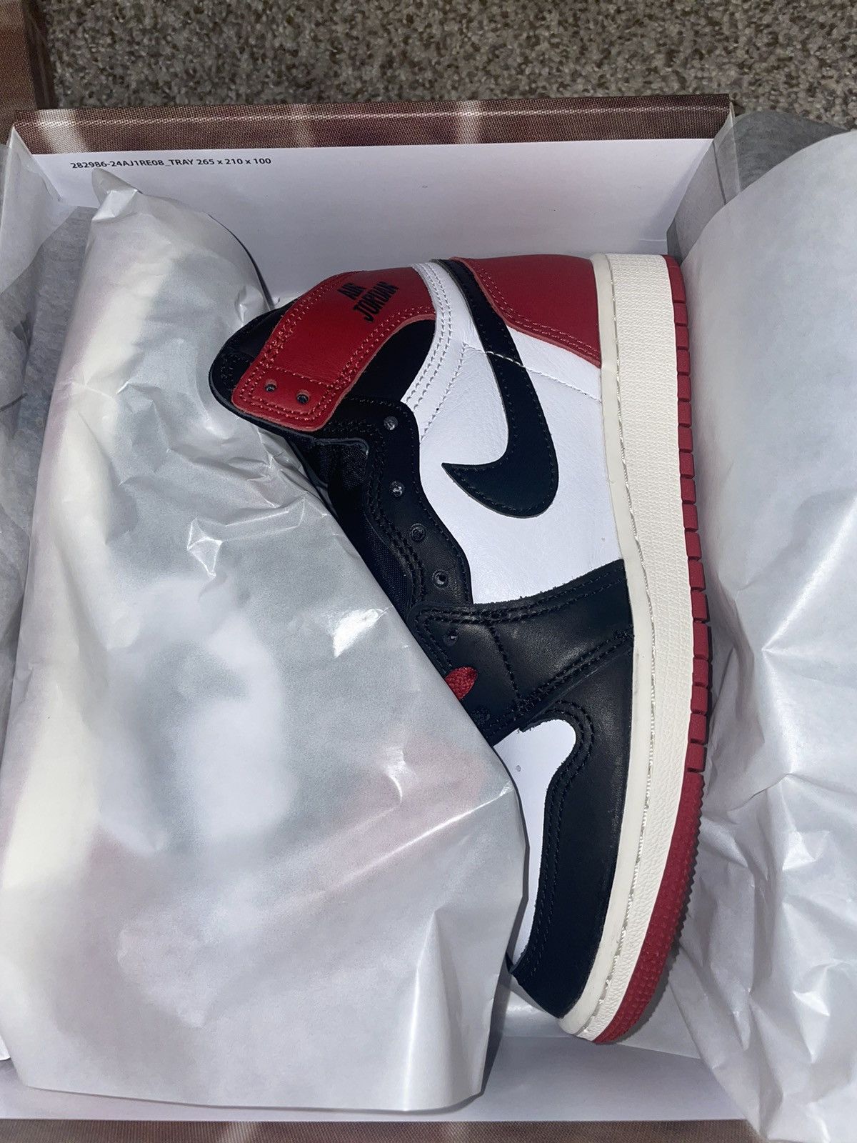 Nike Jordan 1 black toe reimagined Size US 4 / IT 34 - 10 Thumbnail