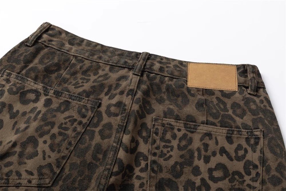 Japanese Brand × Jean Vintage washed distressed cool leopard camouflage jeans y2k Size US 34 / EU 50 - 5 Thumbnail