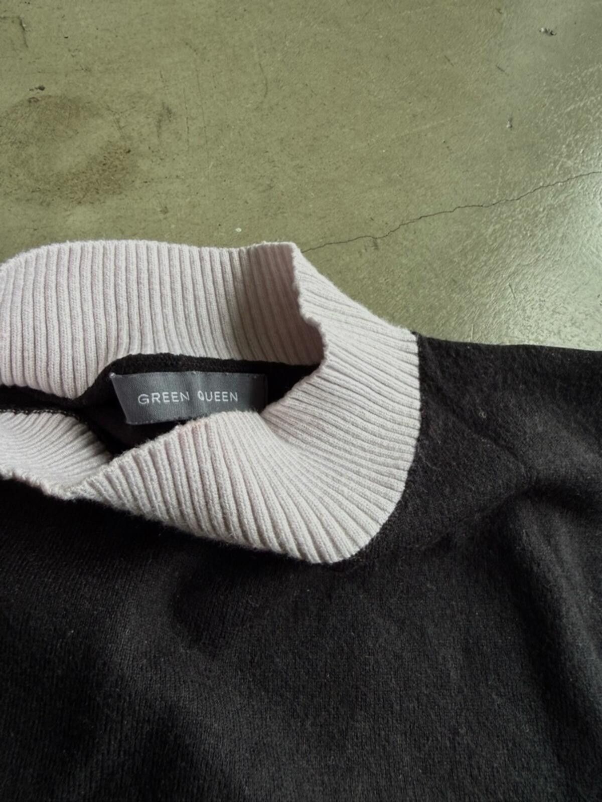 Other Green Queen / Logo Knit Golf Sweater / Black White Korea Size XL / US 12-14 / IT 48-50 - 5 Thumbnail