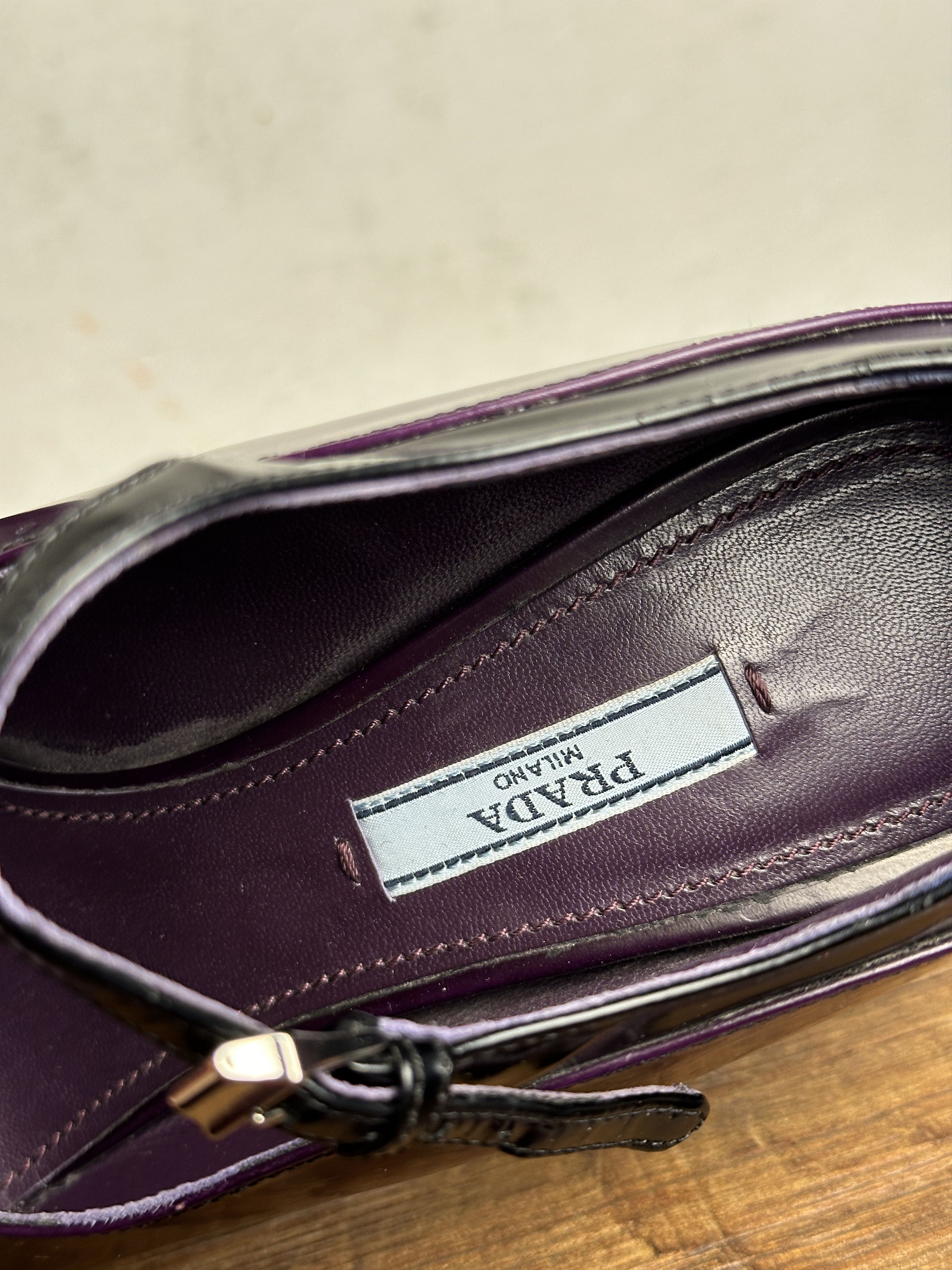 Prada FW12 Runway Purple Patent Leather Mary Jane Heels