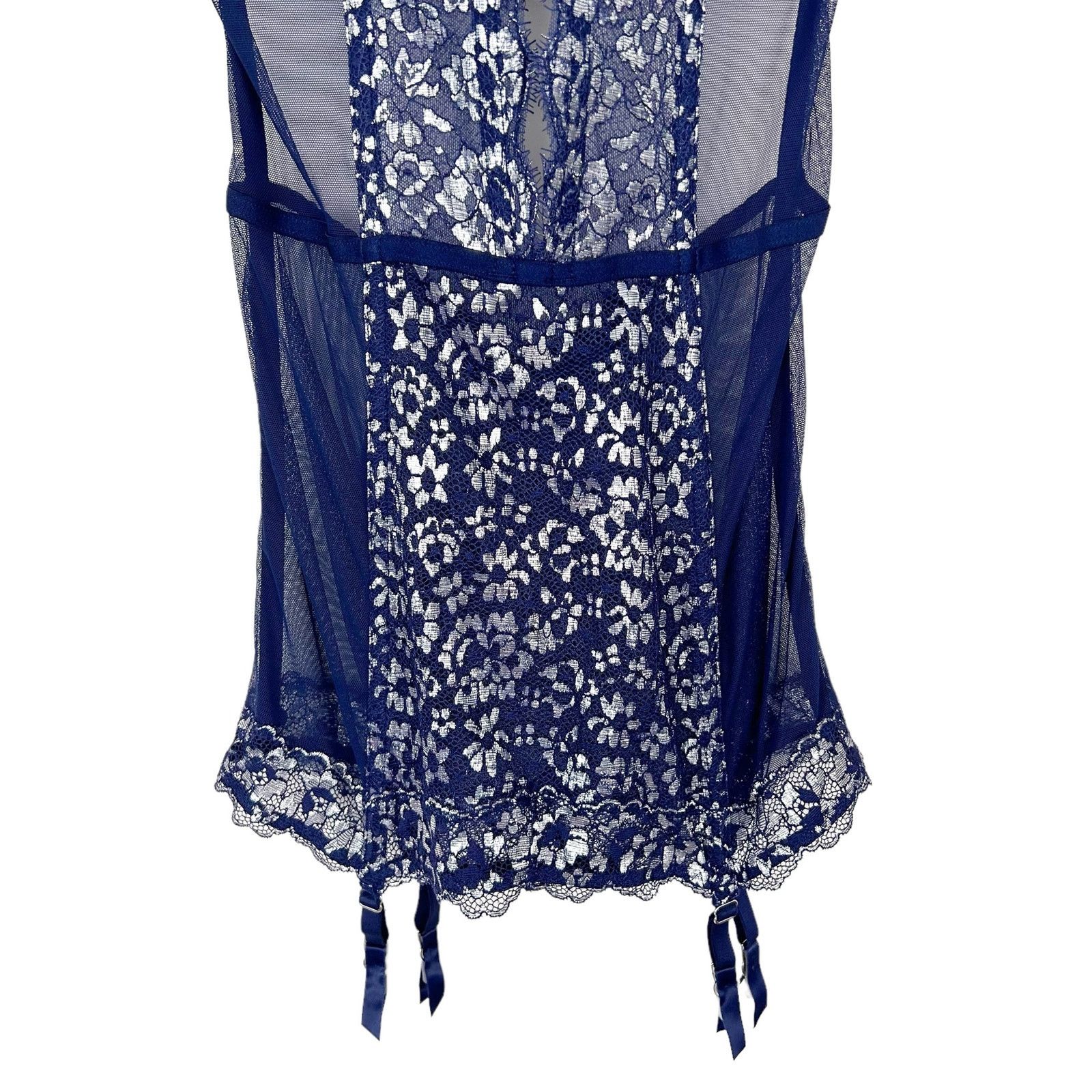 Victoria's Secret Victoria’s Secret Blue Silver Full Length Corset Garter 34C Size ONE SIZE - 3 Thumbnail