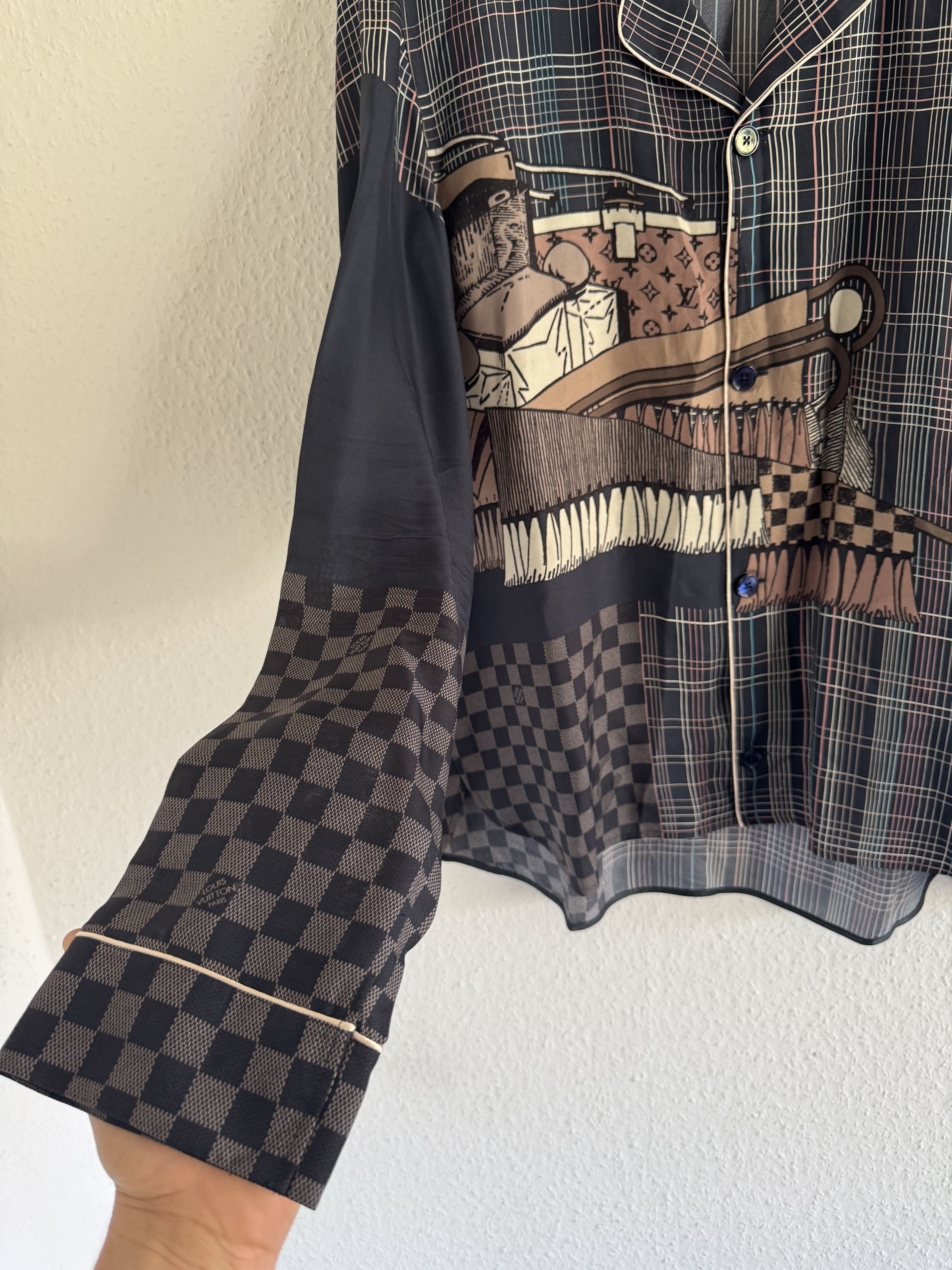 Louis Vuitton Prêt-à-Partir Silk Pyjama Shirt Size US L / EU 52-54 / 3 - 2 Thumbnail