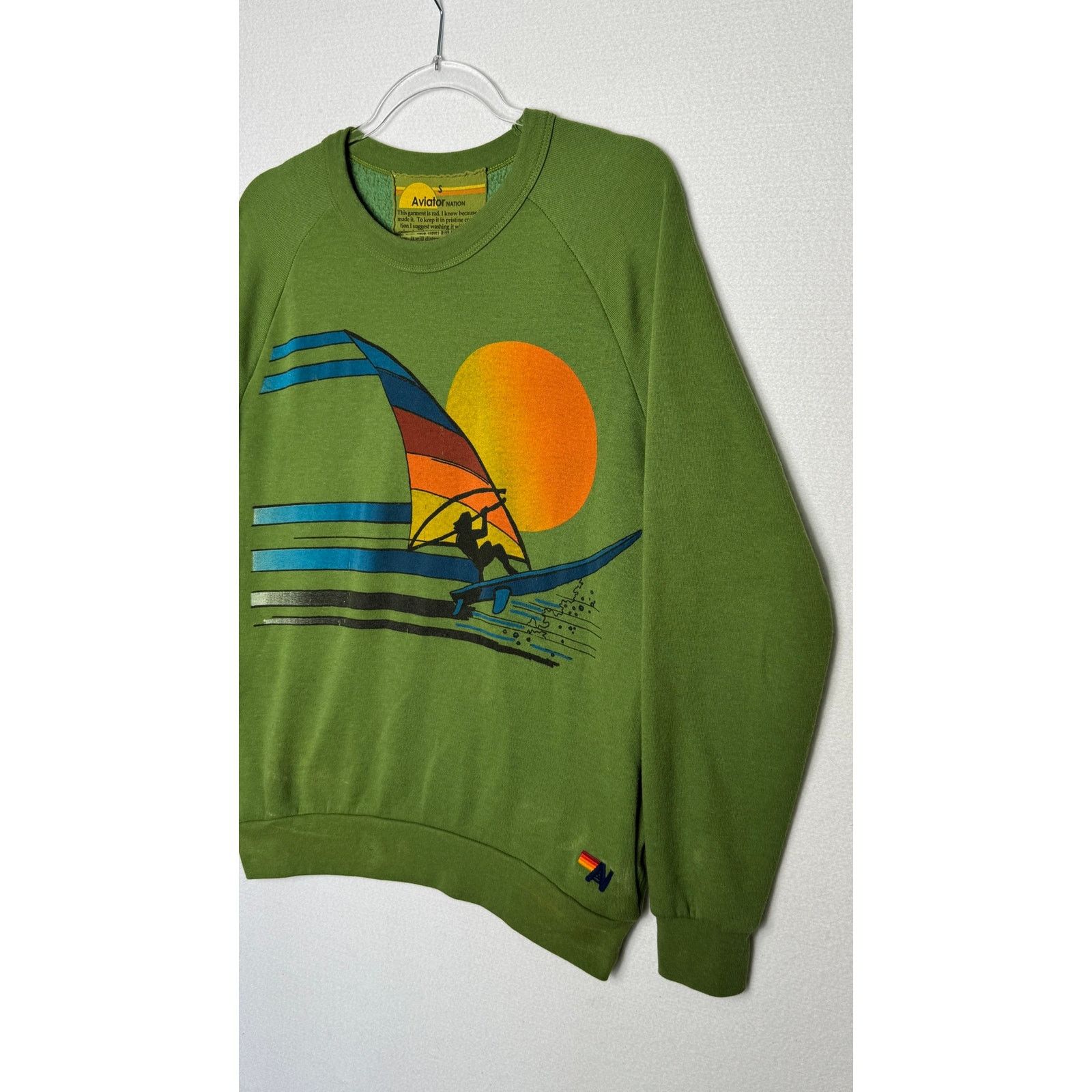 Aviator Nation Early Aviator Nation Surf Sweatshirt Green Rainbow Windsurf Size S / US 4 / IT 40 - 7 Thumbnail