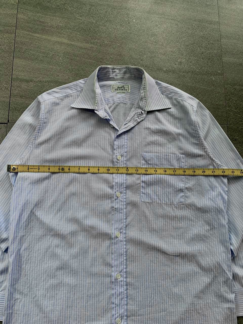 Hermes FREE TAX! 2000s Striped Light Cotton Shirt Size US L / EU 52-54 / 3 - 11 Thumbnail