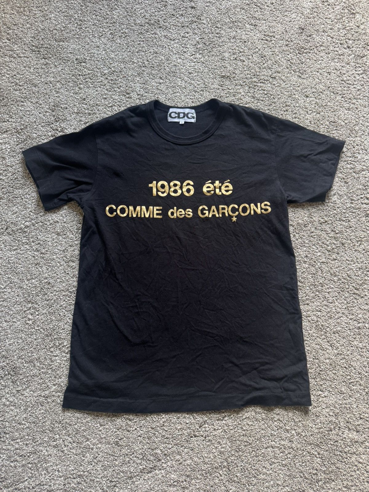 BLACK S CDGCDG COMME DES GARCONS 1986 ETE LOGO T-SHIRT | eBay