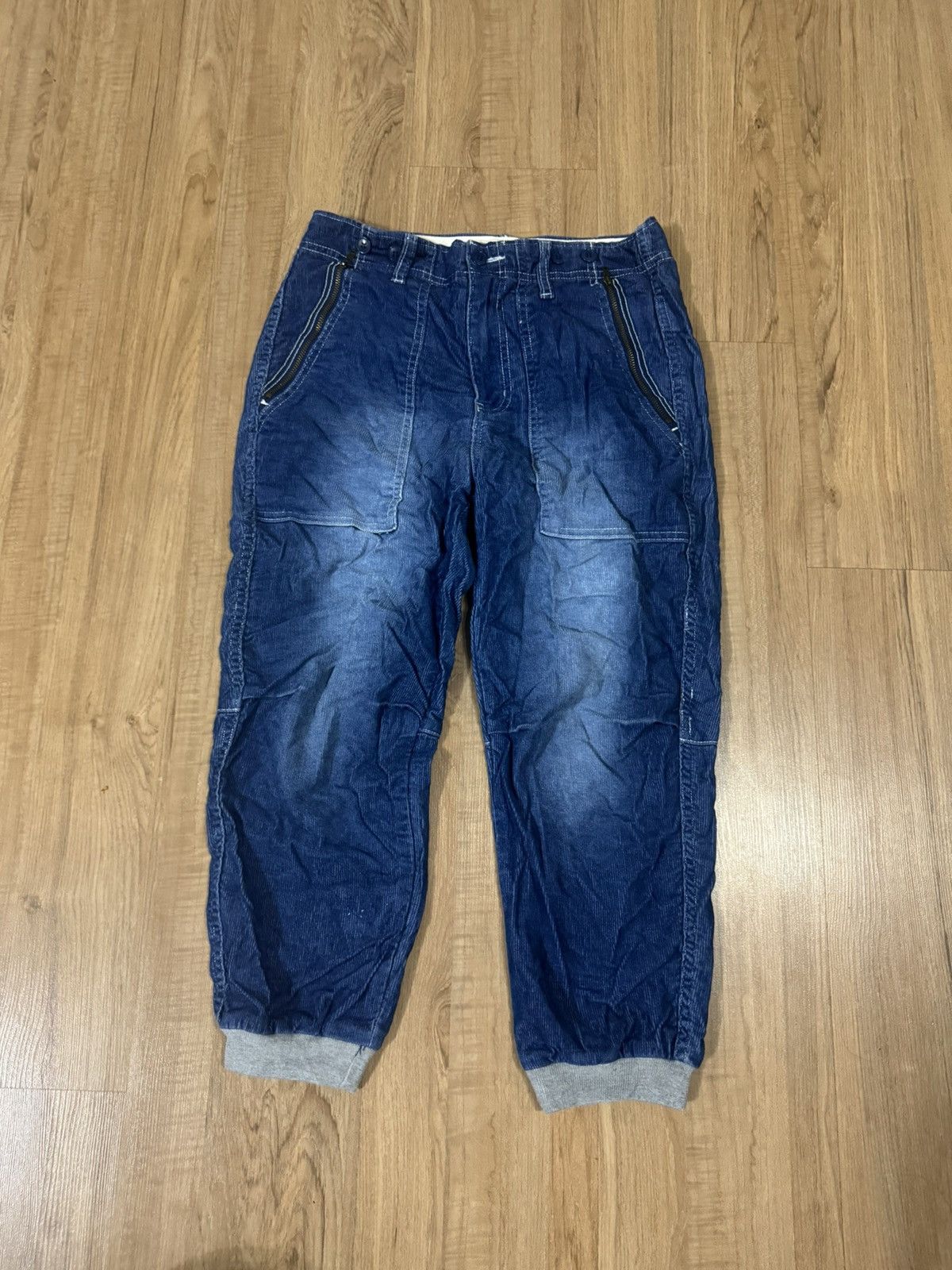 image of Issey Miyake Corduroy Pants in Blue, Men's (Size 28)