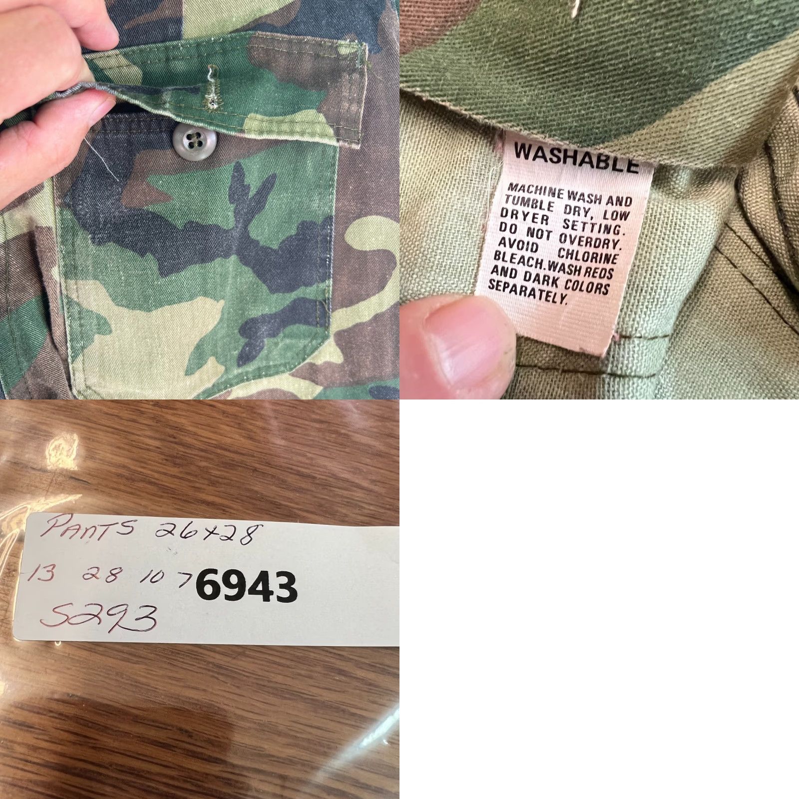 Vintage Womens Camouflage Flat Front Mid Rise Straight Leg Green Chino Pants Size 26X28 Size 26" / US 2 / IT 38 - 8 Thumbnail