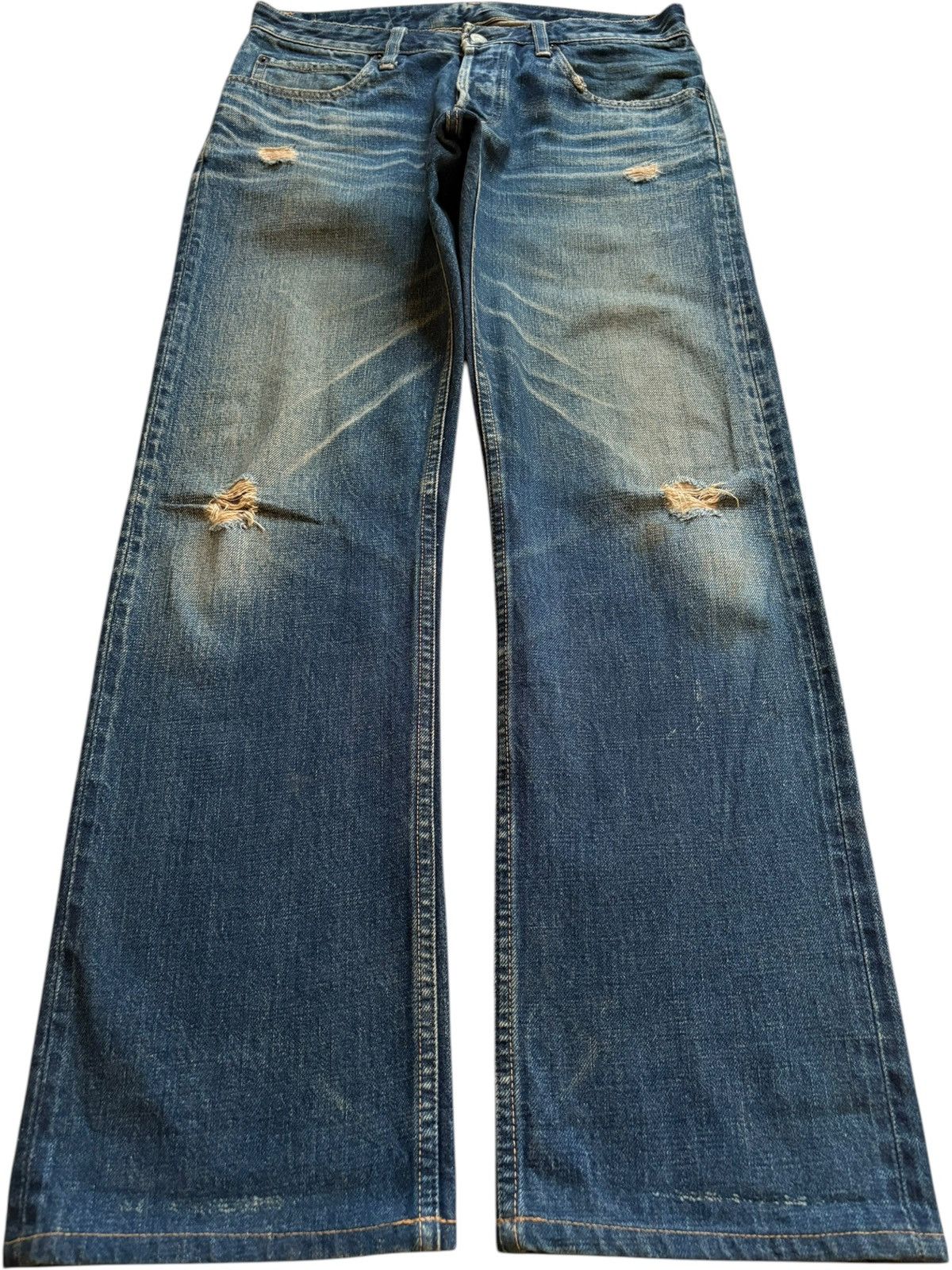 HOLLYWOOD RANCH MARKET Vintage HR Market Selvedge Rusty Mud Wash Loose Jeans Size US 32 / EU 48 - 2 Thumbnail