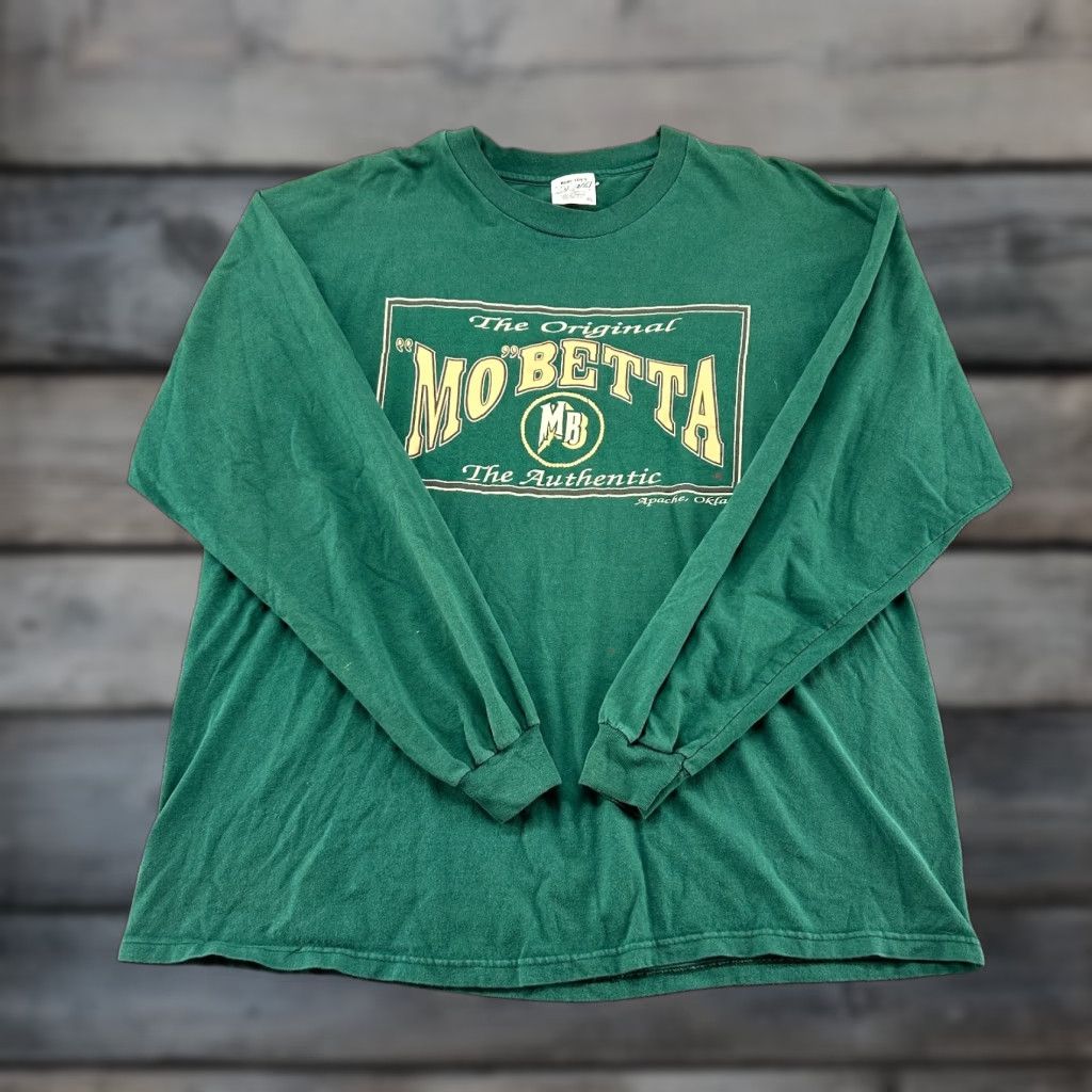 Vintage VINTAGE Mo Betta Shirt Mens XL Green Cotton Long Sleeve Skater 90s Logo Crew Neck Size US XL / EU 56 / 4 - 1 Thumbnail