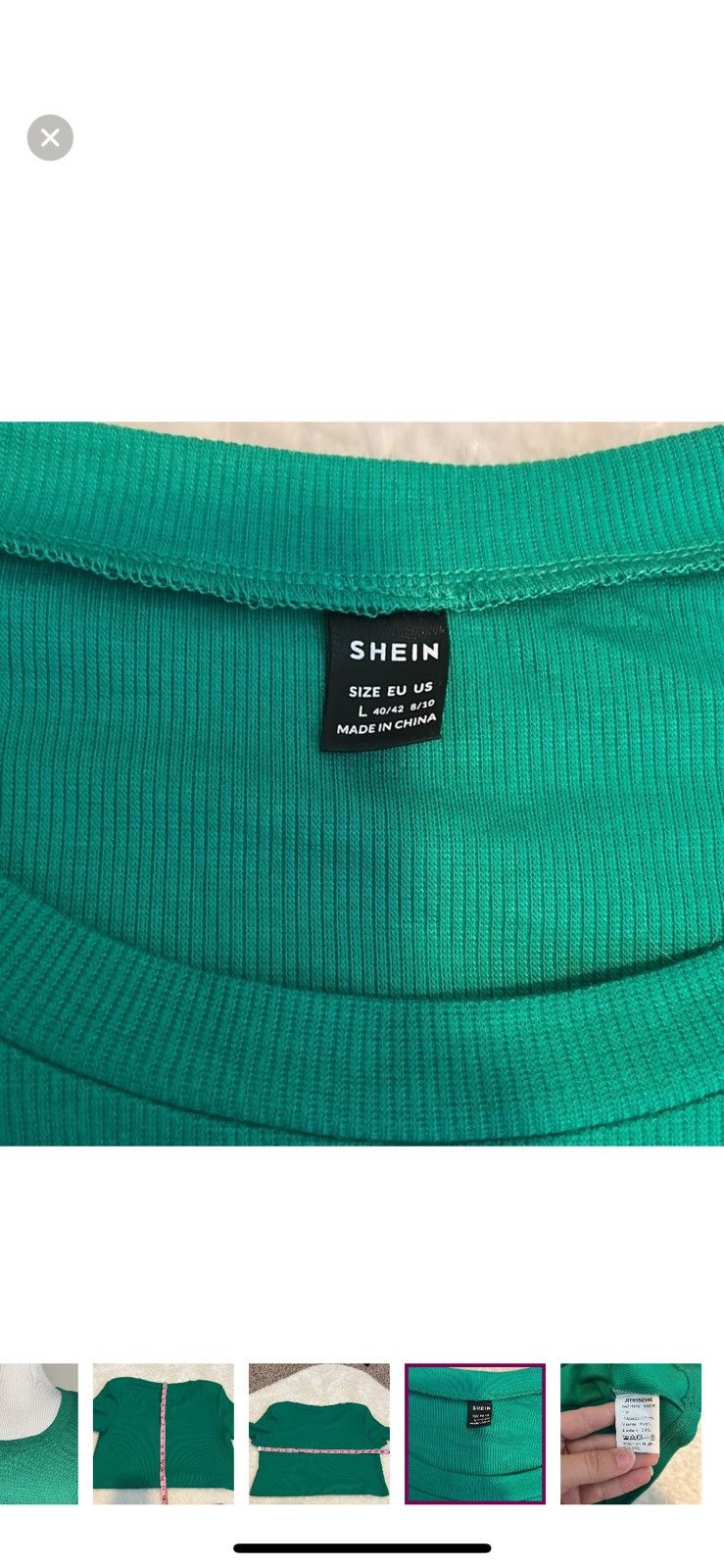 Shein Shein large solid rib knit cropped tee Size L / US 10 / IT 46 - 5 Thumbnail