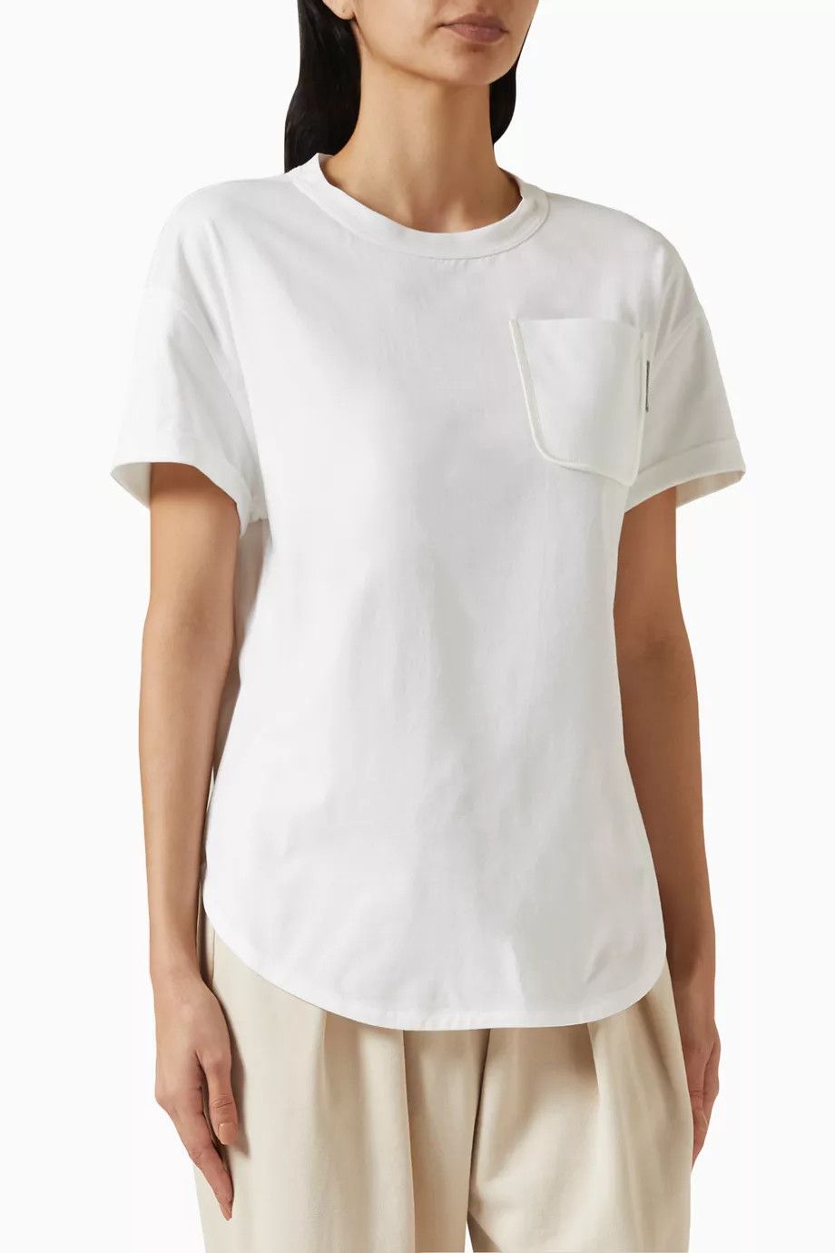 Brunello Cucinelli o1w1db10825 Blouse in White Size XL / US 12-14 / IT 48-50 - 1 Thumbnail
