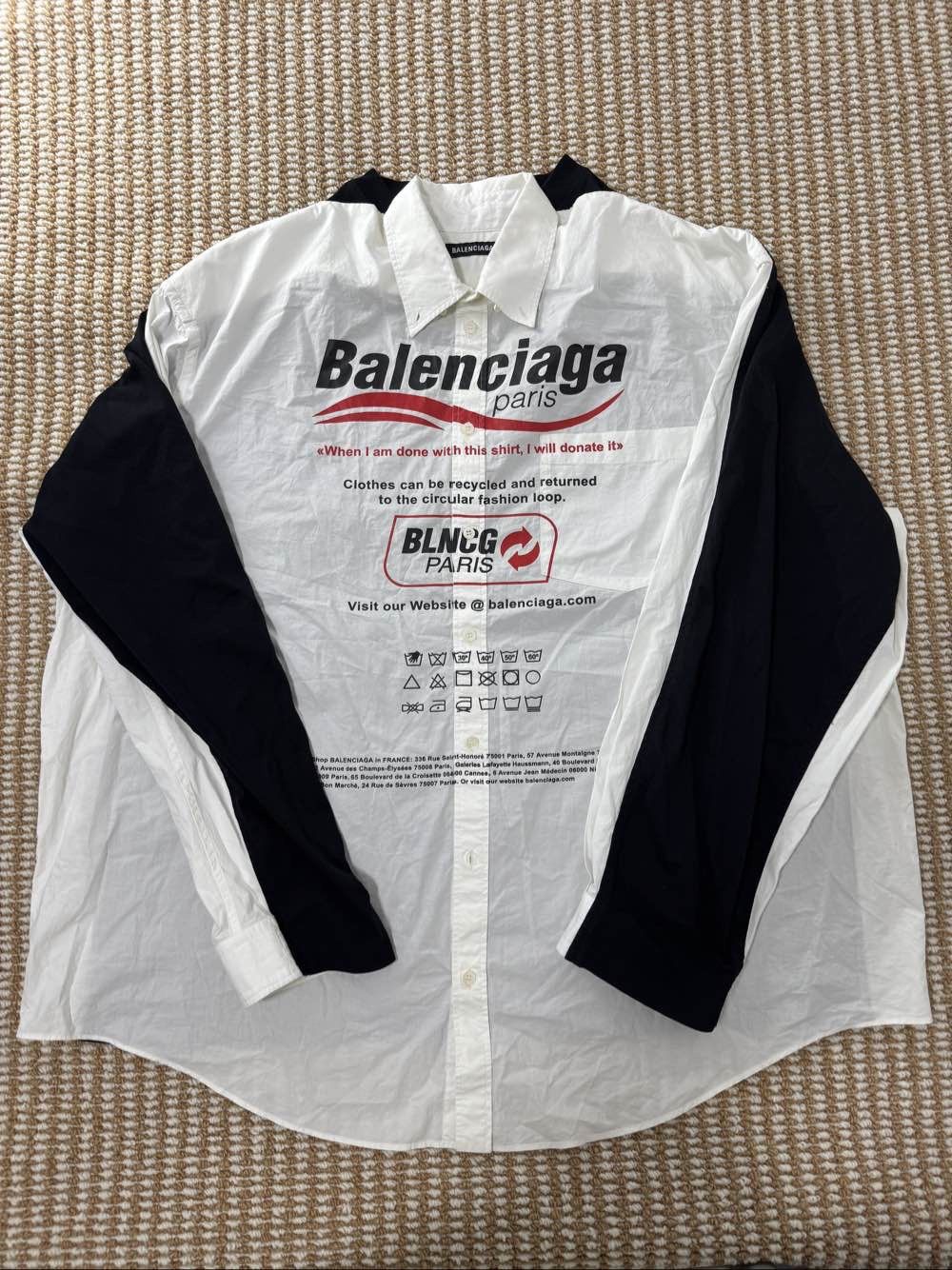 Balenciaga Balenciaga Logo Poplin Shirt Size M Size US M / EU 48-50 / 2 - 1 Thumbnail