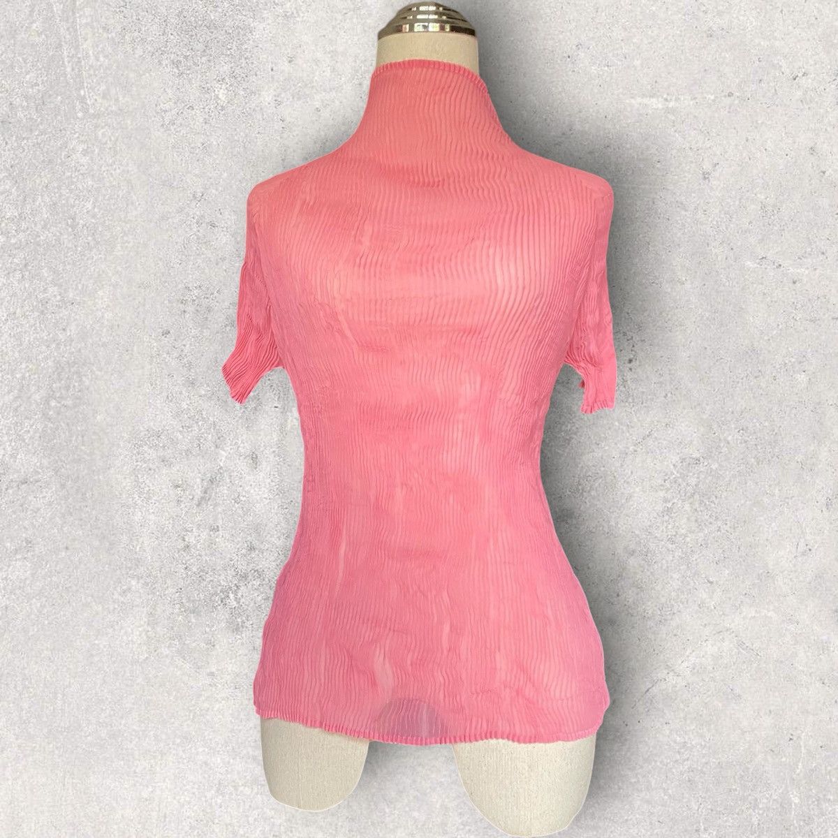 Issey Miyake Wavy Sheer Pleats Twisted Top Size M / US 6-8 / IT 42-44 - 3 Thumbnail