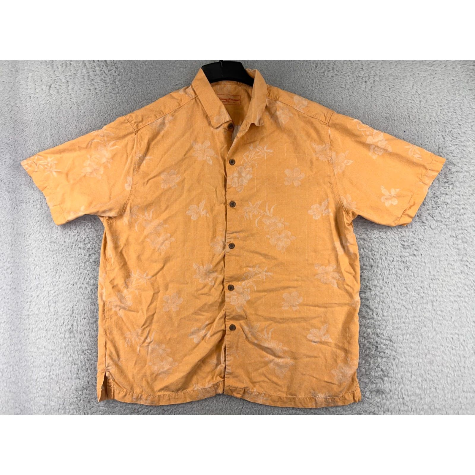 Tommy Bahama Tommy Bahama Shirt Mens XL Orange Floral Palm Island Silk Hawaiian Size US XL / EU 56 / 4 - 2 Thumbnail