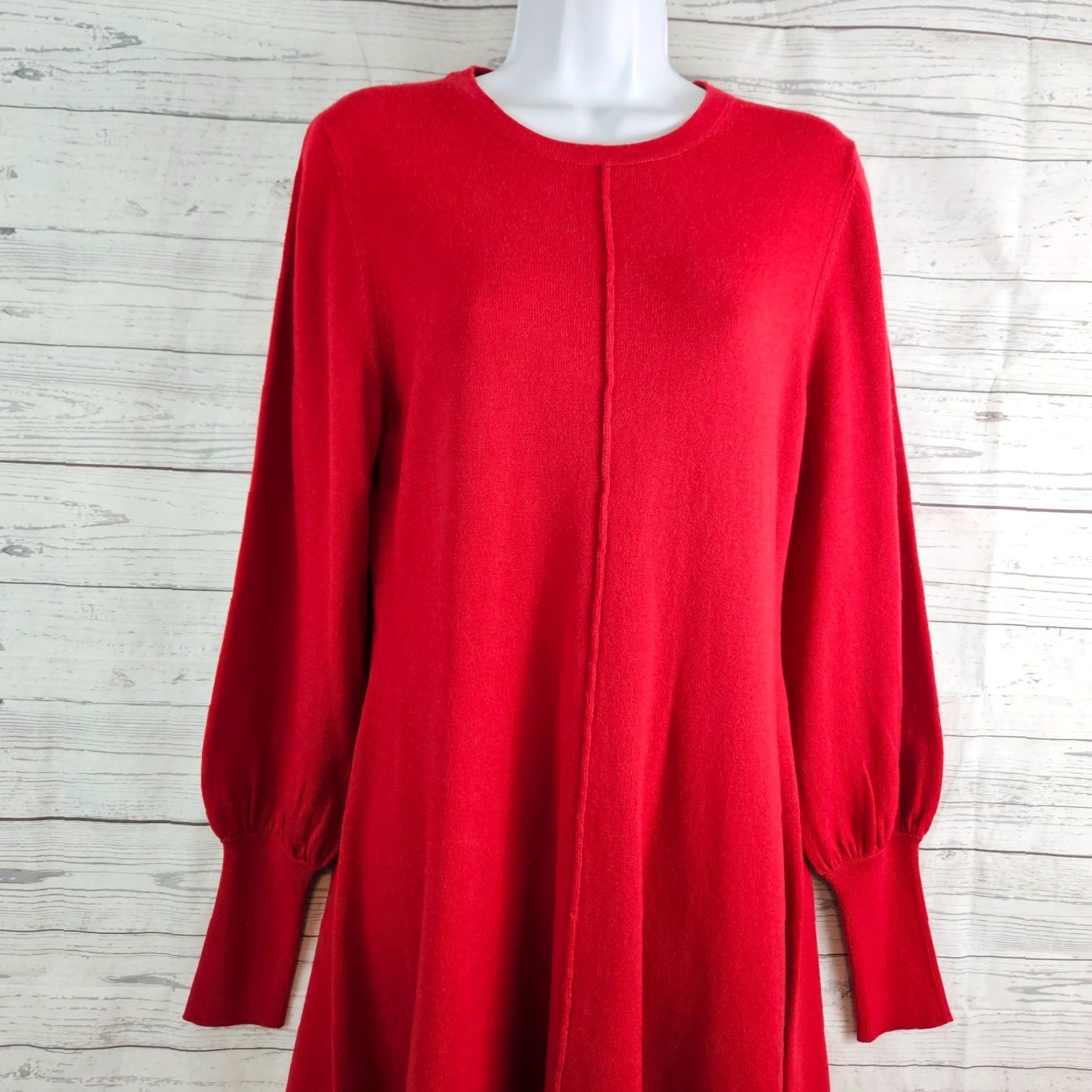Boden Boden Womens Cuff Detail Knitted Mini Sweater Dress Sz 8 Solid Red Long Sleeve Shirt Dress Womens Brown? Size M / US 6-8 / IT 42-44 - 2 Thumbnail