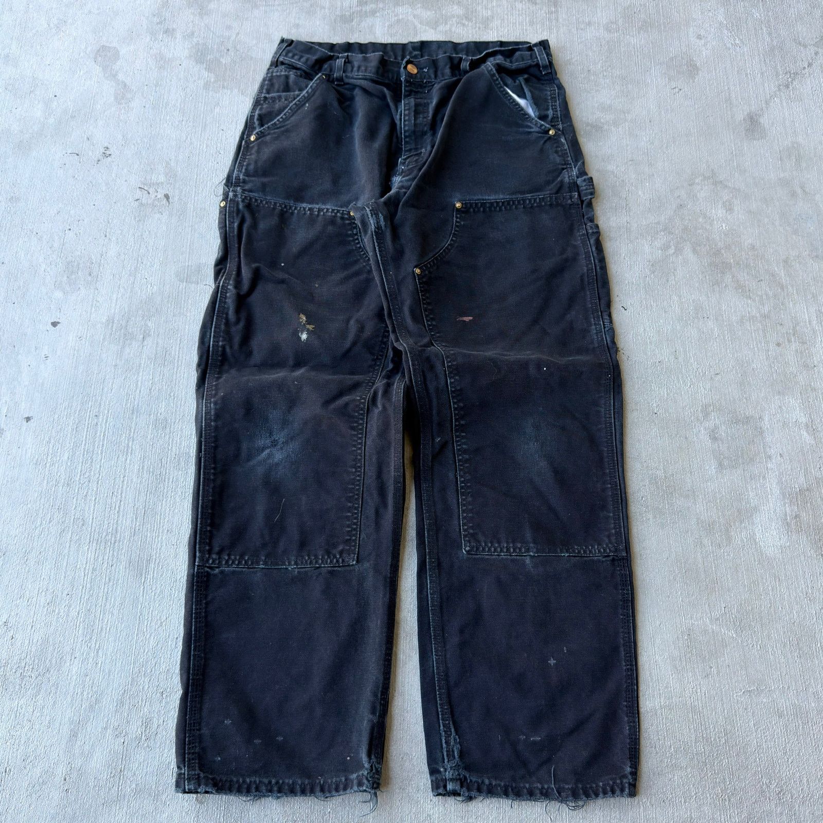 Carhartt × Vintage Vintage Y2K Carhartt black double knee work carpenter pants Size US 33 - 1 Thumbnail
