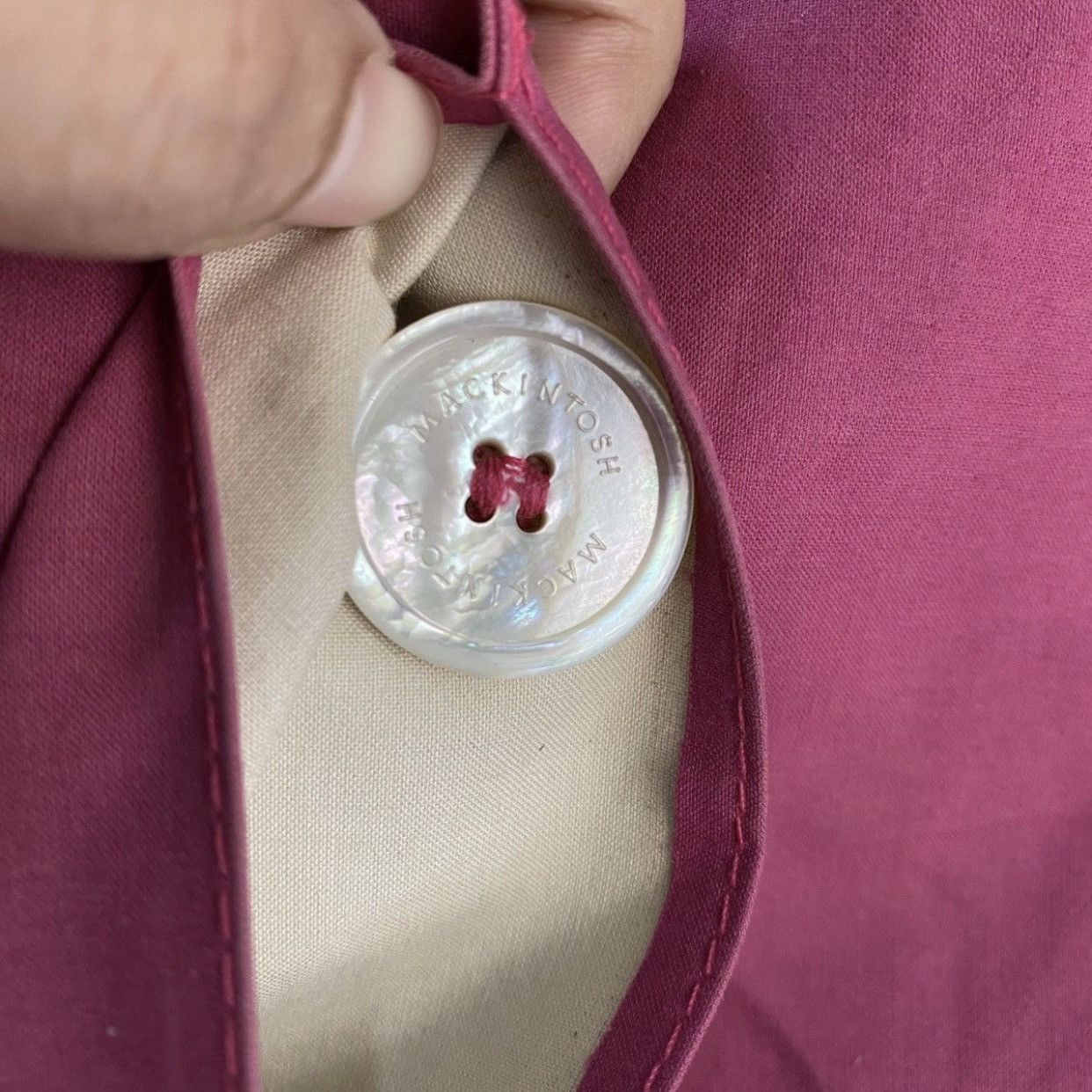 Mackintosh Archival Mackintosh Genuine Handmade Pink Cotton Rain Coat Size XXS / US 00 / IT 34 - 8 Thumbnail