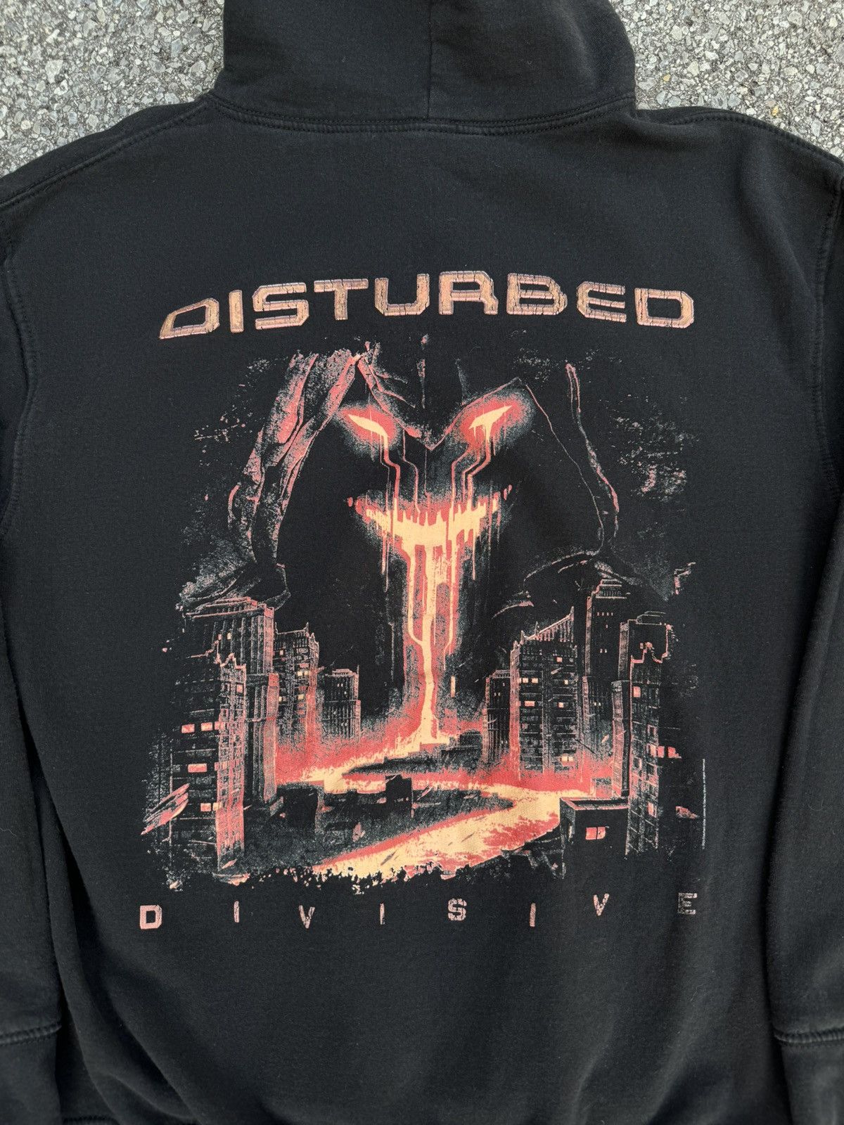 Band Tees × Japanese Brand Disturbed rock metal boxy hoodie logo y2k rap skate black Size US L / EU 52-54 / 3 - 4 Thumbnail