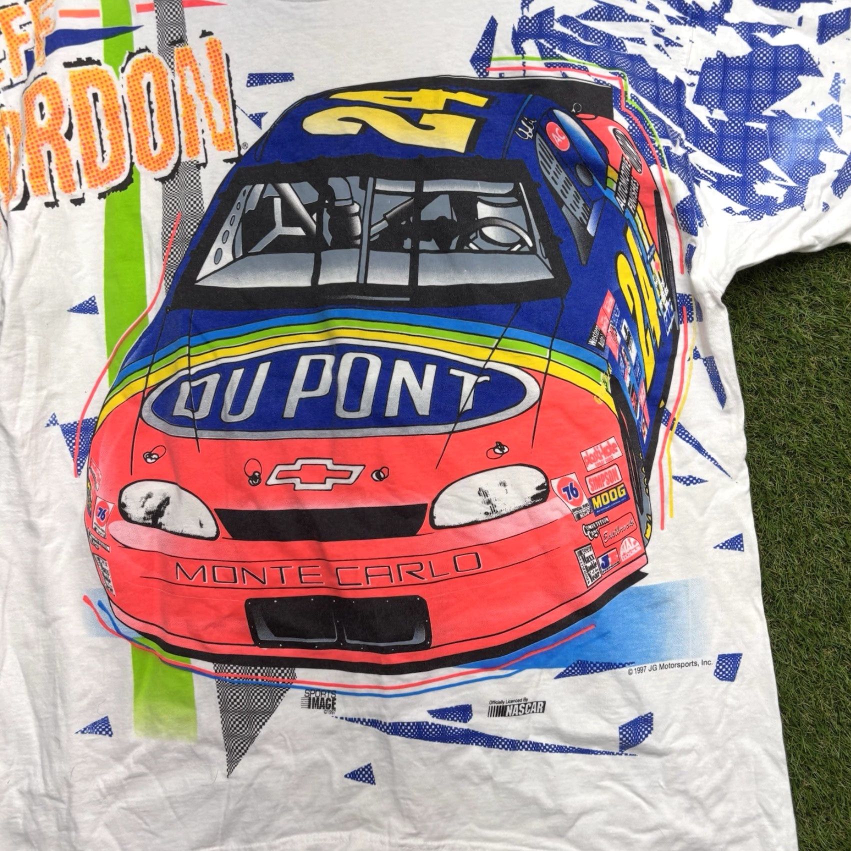 Chase Authentics VINTAGE Jeff Gordon NASCAR Shirt Mens XL 1990s White Crew Neck Short Sleeve Graphic Print Cars Sports 90s Mens Size US XL / EU 56 / 4 - 3 Thumbnail