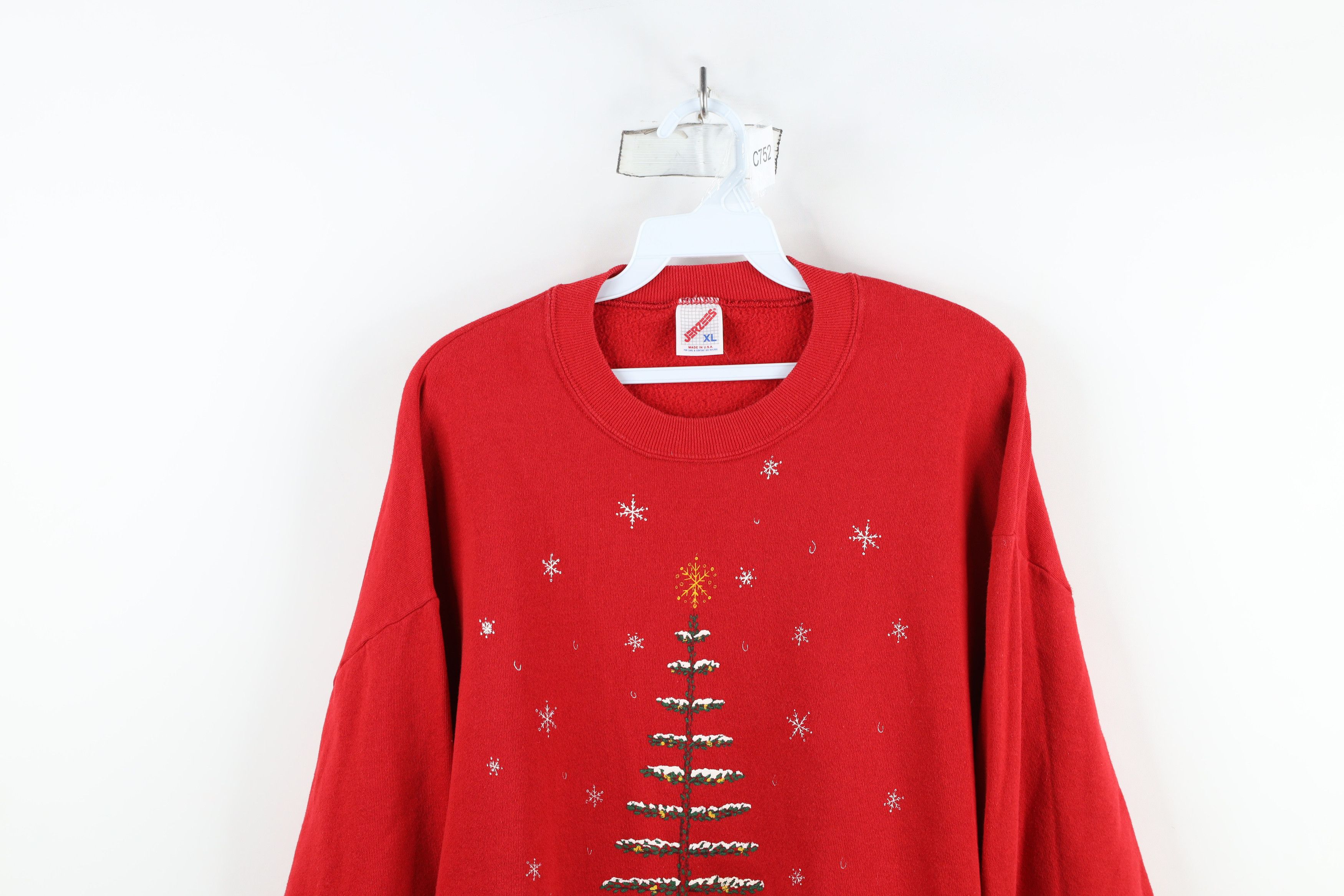 Vintage Vintage 90s Streetwear Tree Crewneck Sweatshirt Red USA Size XL / US 12-14 / IT 48-50 - 2 Thumbnail