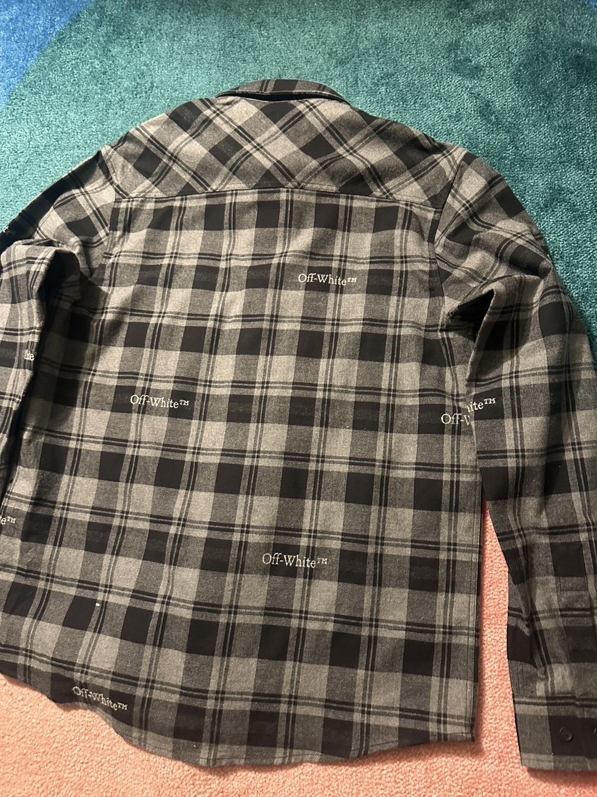 Off-White Off White Logo Embroidered Check Cotton Shirt Flannel Size US S / EU 44-46 / 1 - 6 Thumbnail