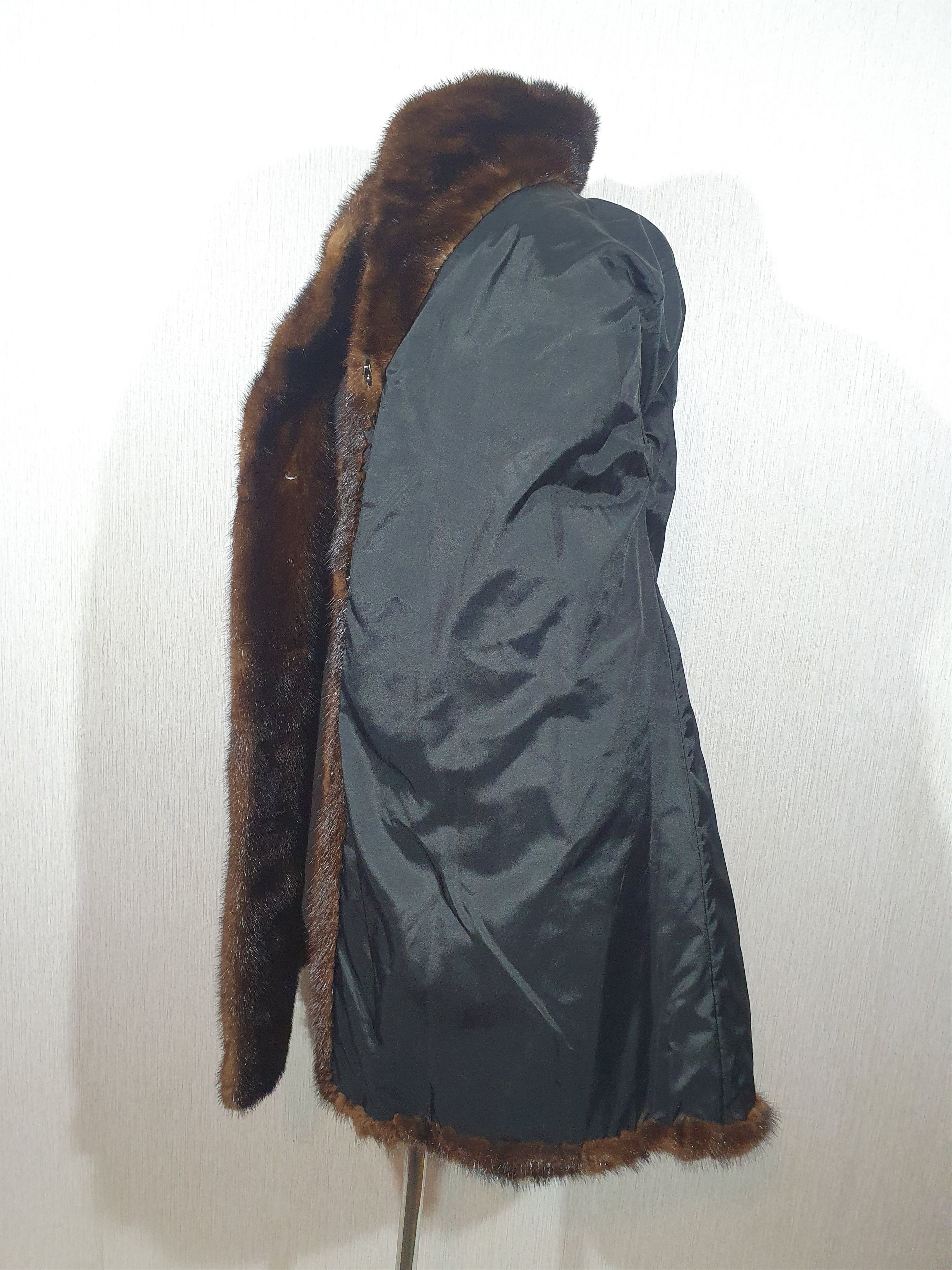 Other Stylish brown women's mink fur coat. Size L / US 10 / IT 46 - 8 Thumbnail