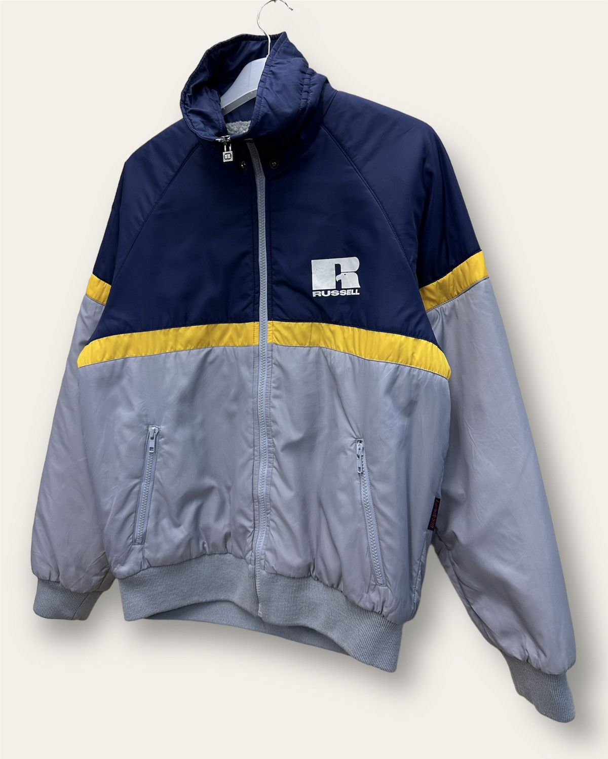 Mizuno × Russell Athletic × Vintage Vintage 70s Russel Nylon Fleece Lining Jacket MJ153 Size US L / EU 52-54 / 3 - 3 Thumbnail