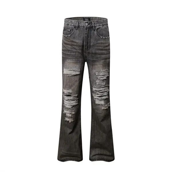 VIBE Men's washed distressed heavy duty flared jeans Size US 32 / EU 48 - 1 Thumbnail