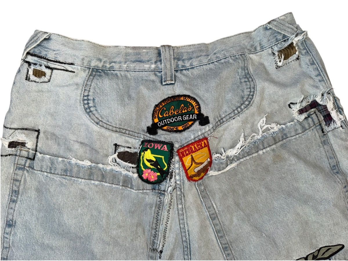 JNCO VTG 90s JNCO JEANS Shorts CRAZY PATCHWORK DISTRESSED BAGGY Size US 40 / EU 56 - 10 Thumbnail