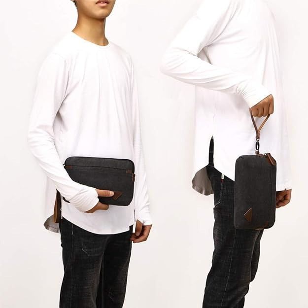 Other Canvas Bag Large Clutch Bag Wallet Purse Zipper Pouch Handba Size ONE SIZE - 7 Thumbnail