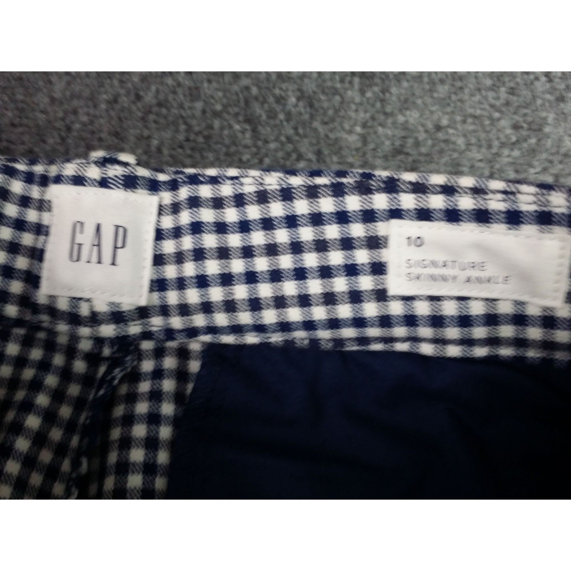Gap Gap Signature Skinny Ankle Women Sz 10 Gingham Blue White Bo Size 32" / US 10 / IT 46 - 5 Thumbnail