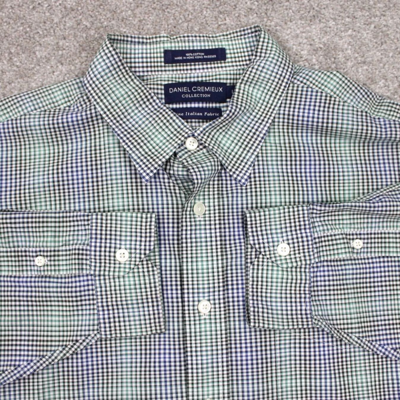 Cremieux Daniel Cremieux Collection Shirt Mens Large Green/Blue Finest Italian Fabrics Shirt Size US L / EU 52-54 / 3 - 2 Thumbnail