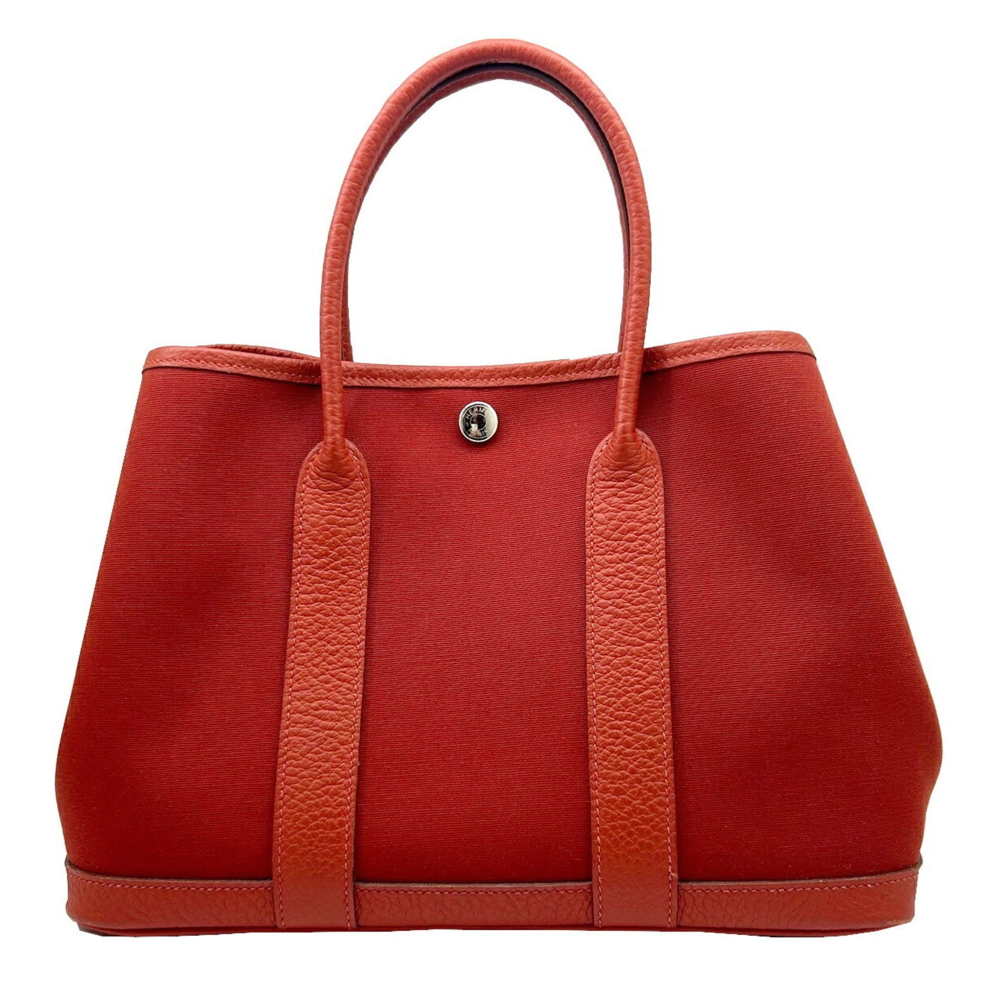 Hermes HERMES Garden TPM Toile Canvas Rouge Venetian Duchess Rose Extreme Z Stamp 2021 Tote Bag for Women and Men Size ONE SIZE - 1 Thumbnail