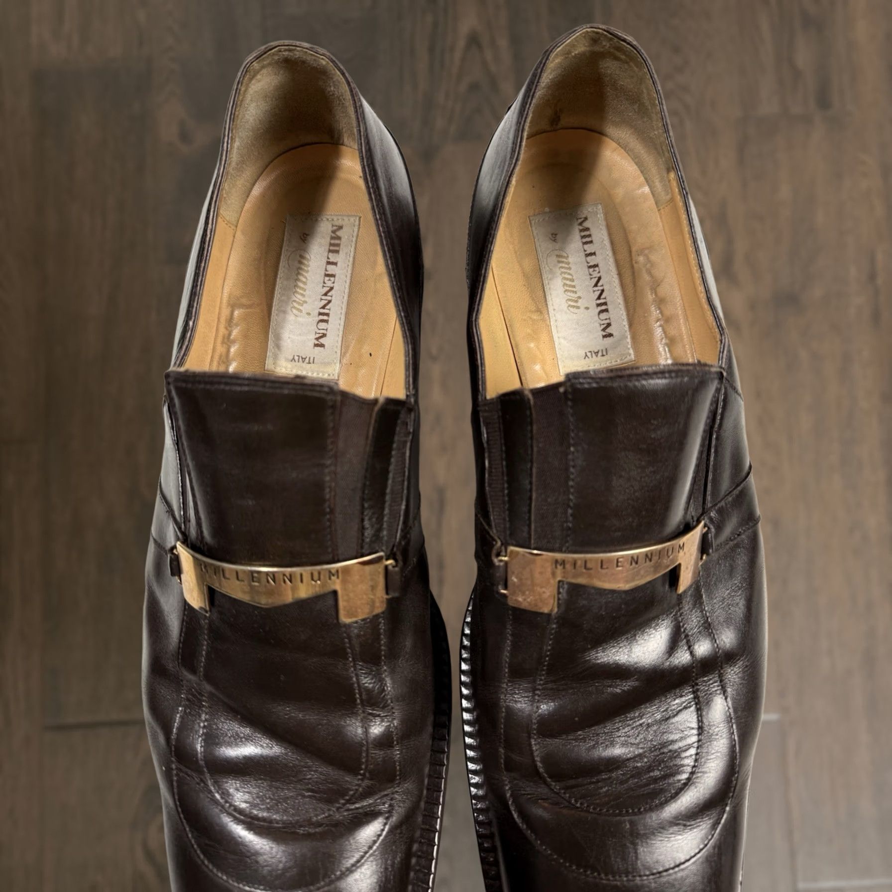 Prada × Vintage Vintage Prada Loafers 90s Square Toe Moc Leather 