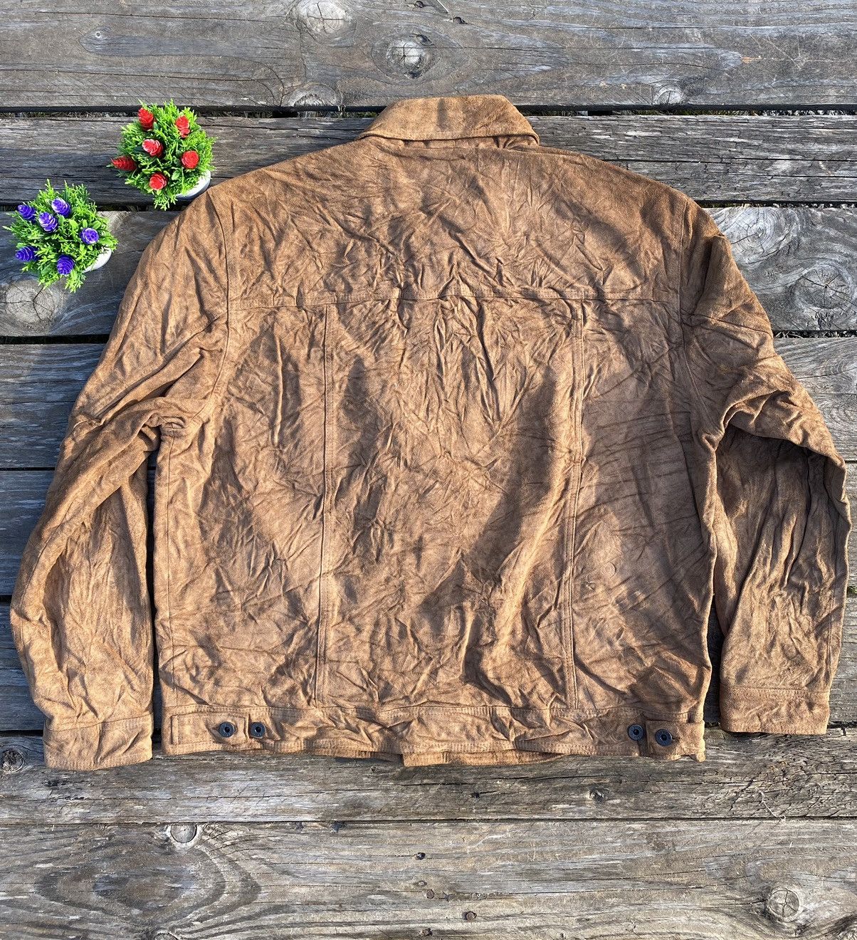 L.L Bean Suede Trucker Leather Jacket