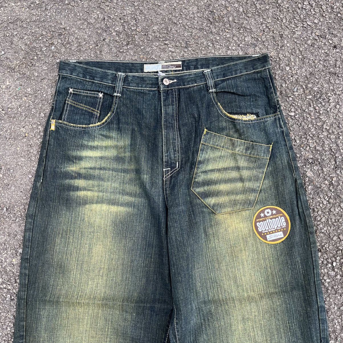 Southpole Crazy‼️Y2K Southpole Faded Denim Baggy Jeans Skater Dogtown Size US 42 / EU 58 - 4 Thumbnail