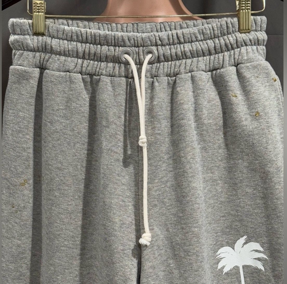 Palm Angels PALM ANGELS PXP Painted Classic Sweatpants MELANGE GREY Sz M Size US 32 / EU 48 - 4 Thumbnail