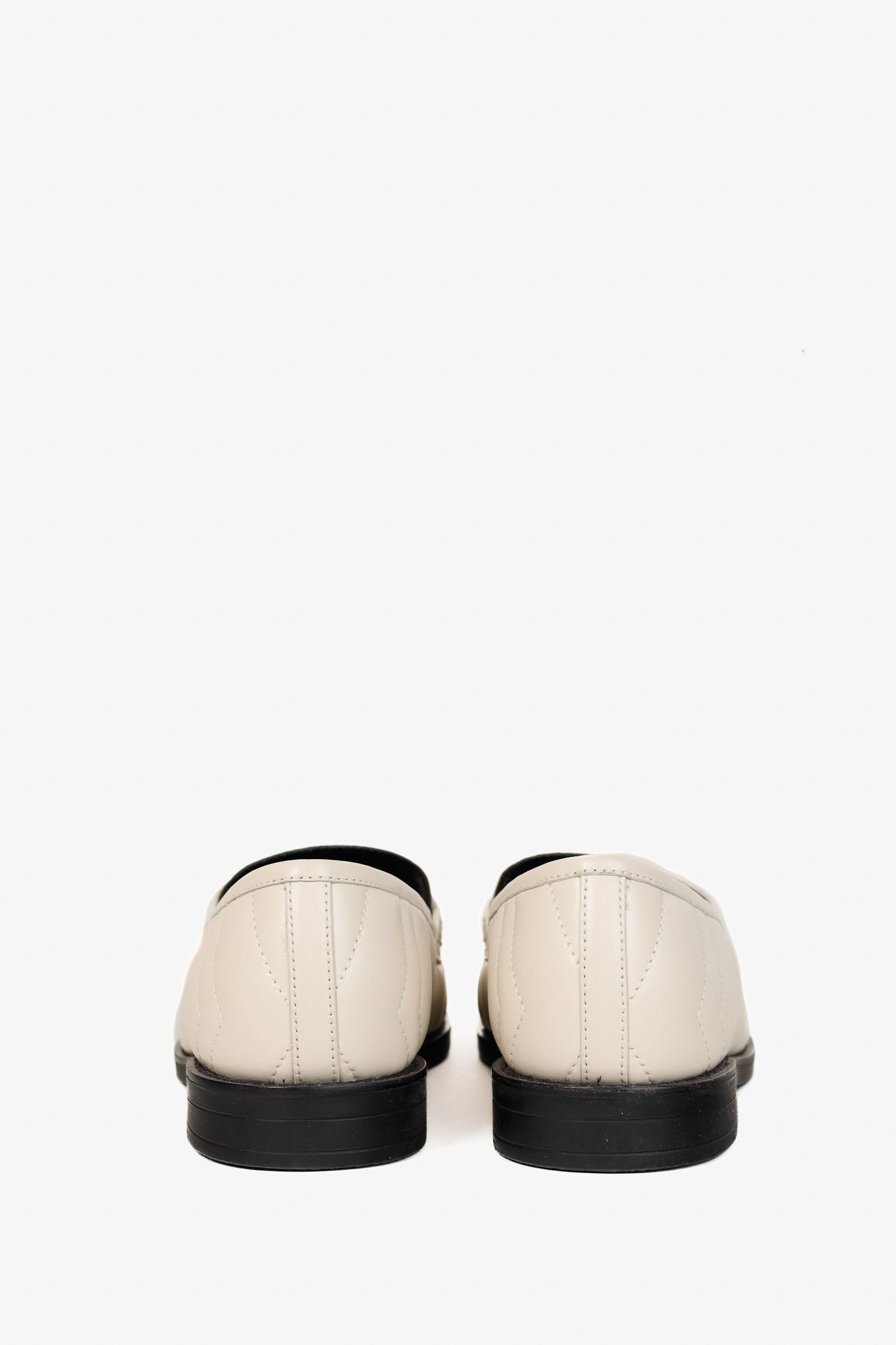 Gucci Gucci Marmont Cream GG Matelasse Leather Loafers Size US 7 / IT 37 - 4 Thumbnail