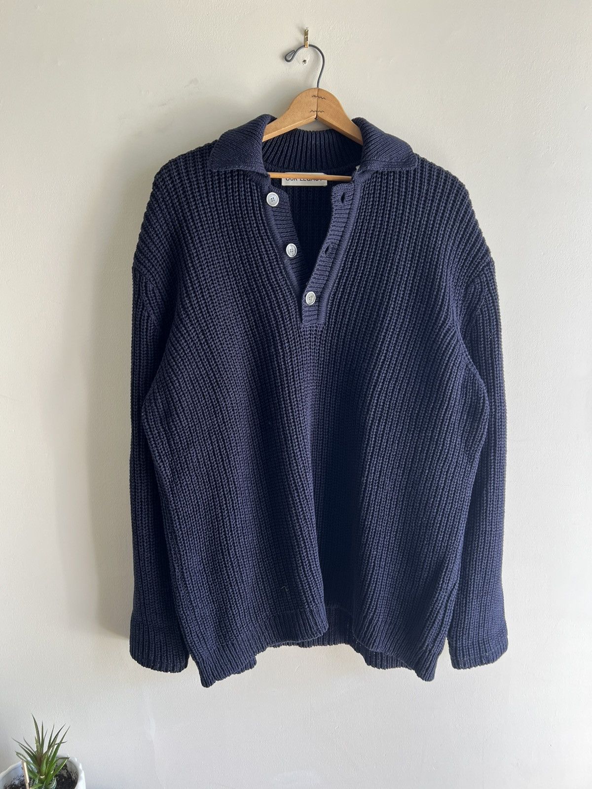 Pre-owned Our Legacy Big Piquet Chunky Cotton Rib In Blue
