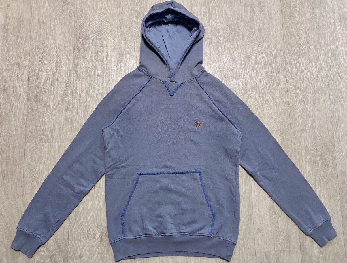 Raf by Raf Simons Raf Simons Distressed Blue Cotton Hoodie Embroidered Logo Size US L / EU 52-54 / 3 - 4 Thumbnail
