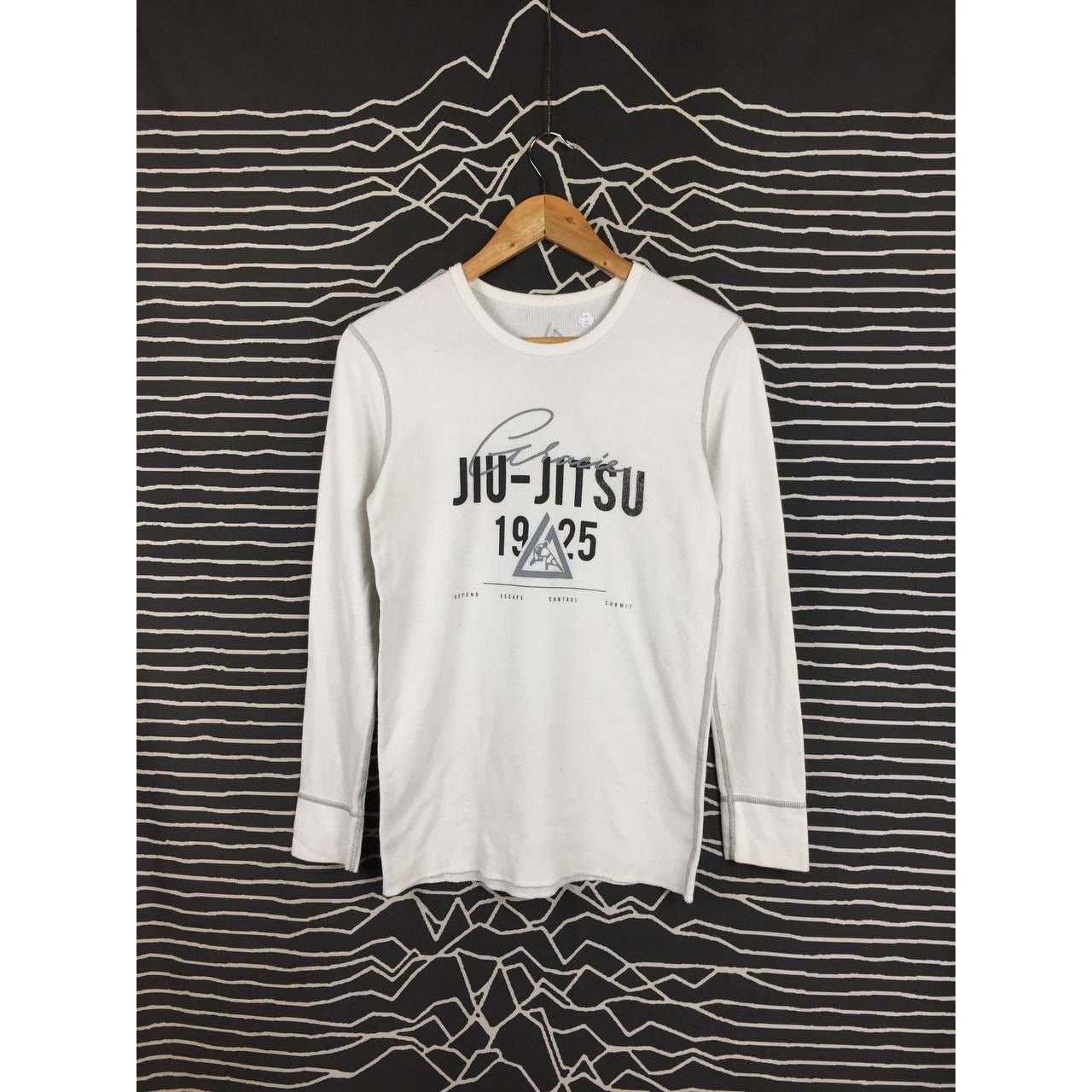 Vintage Gracie Brand Academy Jiu Jitsu Logo Waffle Longsleeve Tee Size US S / EU 44-46 / 1 - 2 Thumbnail